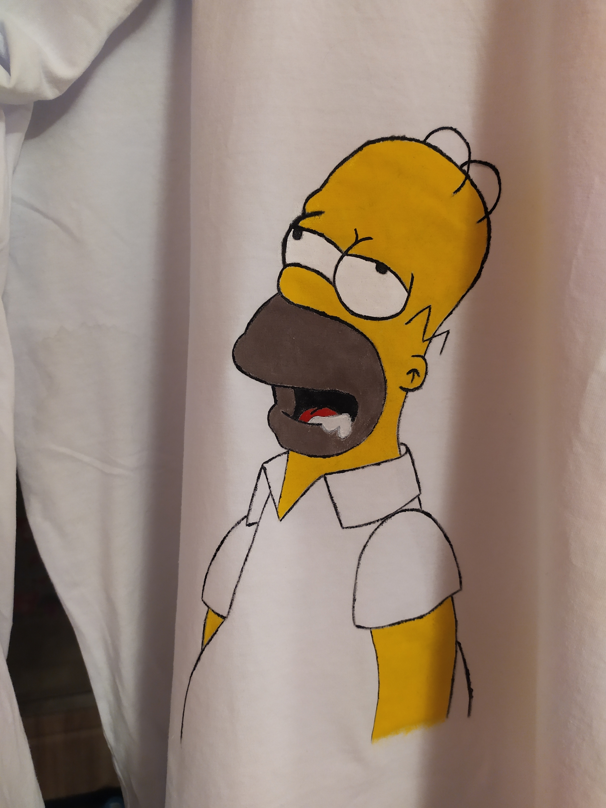 T-shirts for couples. - My, The Simpsons, Homer Simpson, Needlework without process, Painting on fabric, Longpost