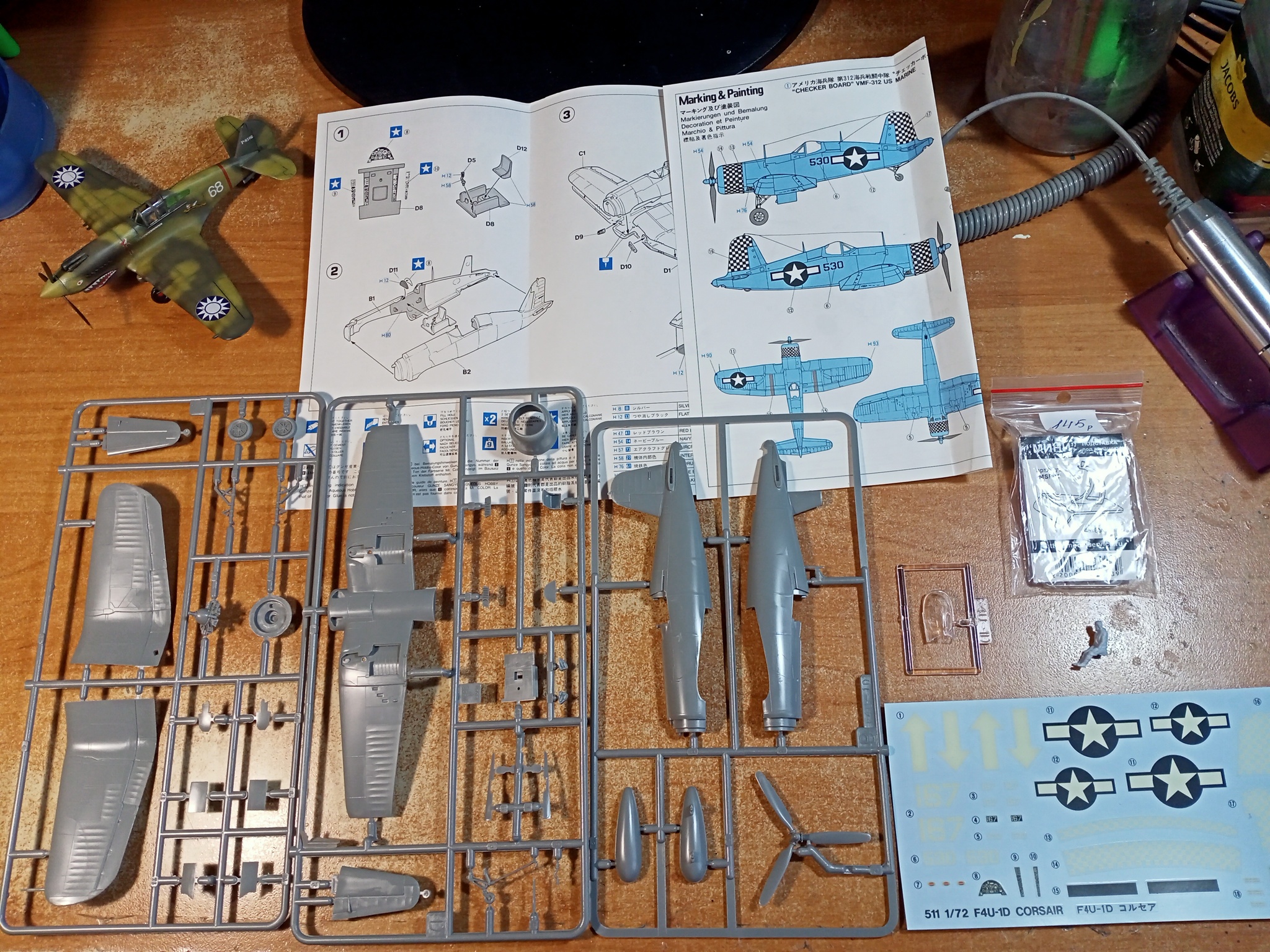 Chance-Vought F4U-1D Corsair (1/72 Hasegawa). - My, Stand modeling, Modeling, Scale model, Hobby, Miniature, Painting miniatures, With your own hands, Needlework with process, Needlework, Aviation, The Second World War, Airplane, Prefabricated model, Assembly, Airbrushing, Overview, USA, Fighter, Carrier-based aviation, Corsairs, Longpost