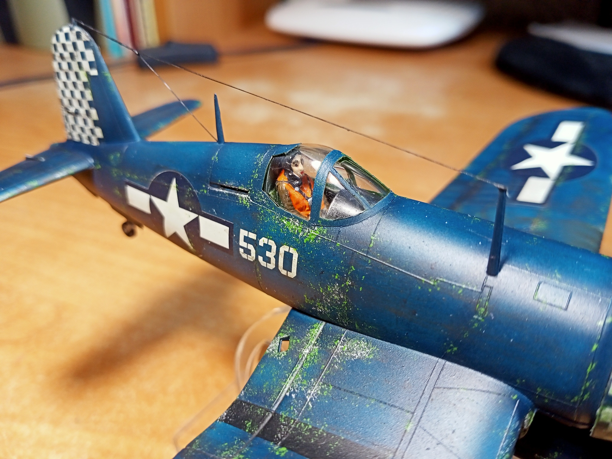 Chance-Vought F4U-1D Corsair (1/72 Hasegawa). - My, Stand modeling, Modeling, Scale model, Hobby, Miniature, Painting miniatures, With your own hands, Needlework with process, Needlework, Aviation, The Second World War, Airplane, Prefabricated model, Assembly, Airbrushing, Overview, USA, Fighter, Carrier-based aviation, Corsairs, Longpost