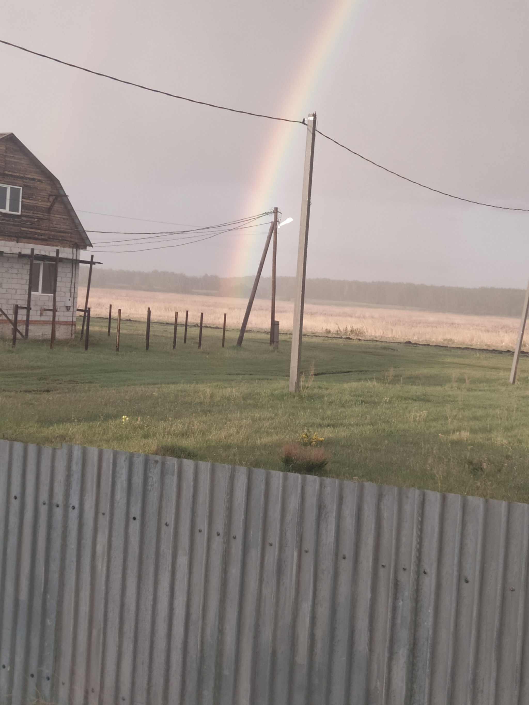 После дождя - Моё, Радуга, Деревня, Мобильная фотография, После дождя, Видео, Вертикальное видео, Длиннопост, Аргаяш