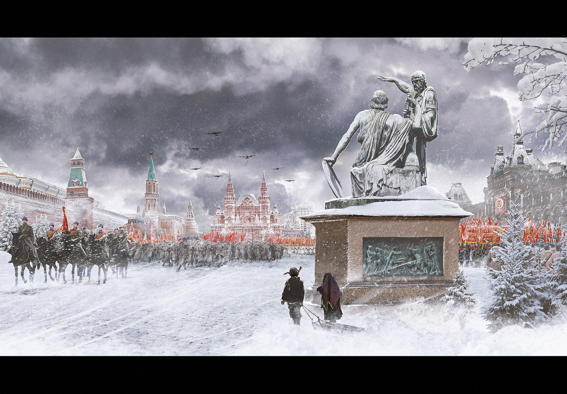 Looking for a father - My, Art, Creation, Hobby, Art, Photoshop, Matte painting, Parade, Collage, 1941, Victory, The Great Patriotic War