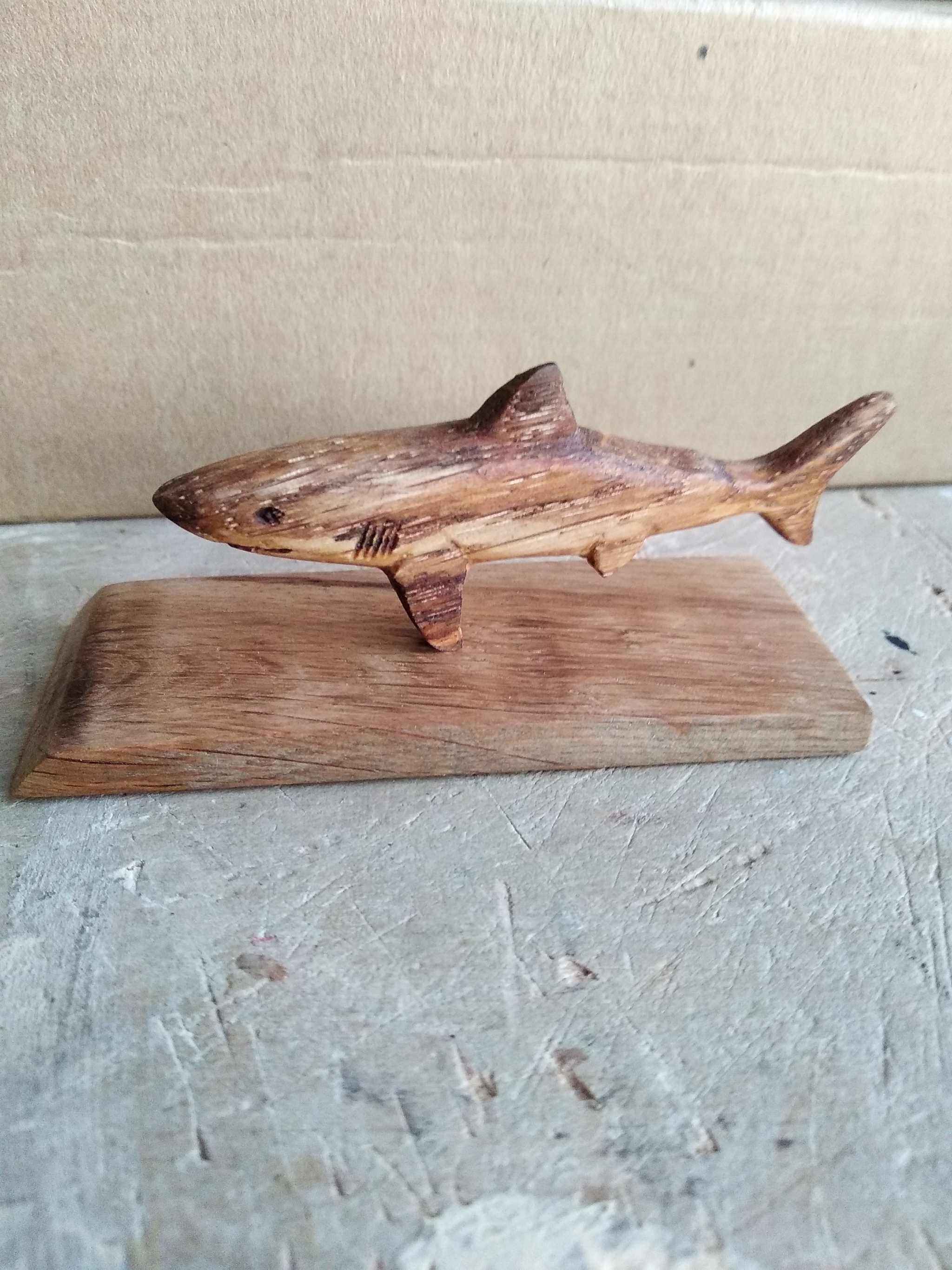 oak shark - My, Needlework without process, Wood carving, Hobby, Shark, Longpost