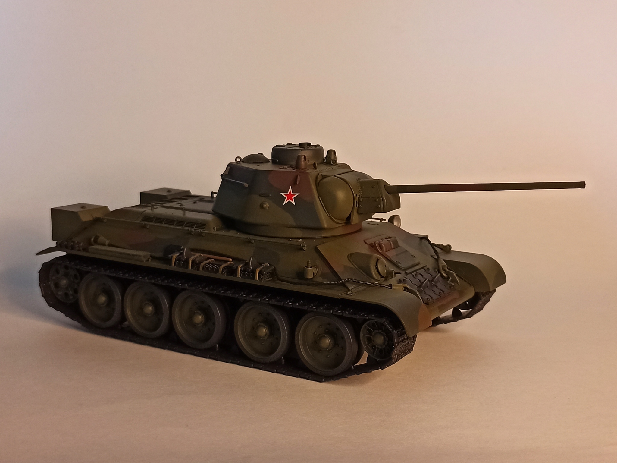 T-34/57 Fighter - My, Prefabricated model, Hobby, Collection, Tanks, the USSR, Scale model, T-34, Longpost