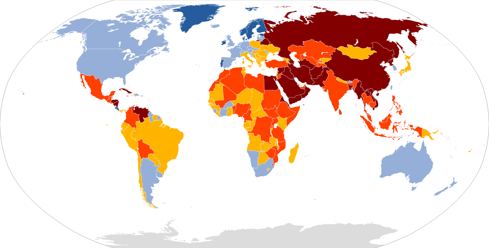 Russia ranks 155th in the press freedom index, next to Afghanistan and Pakistan - Media and press, Liberty, Rating