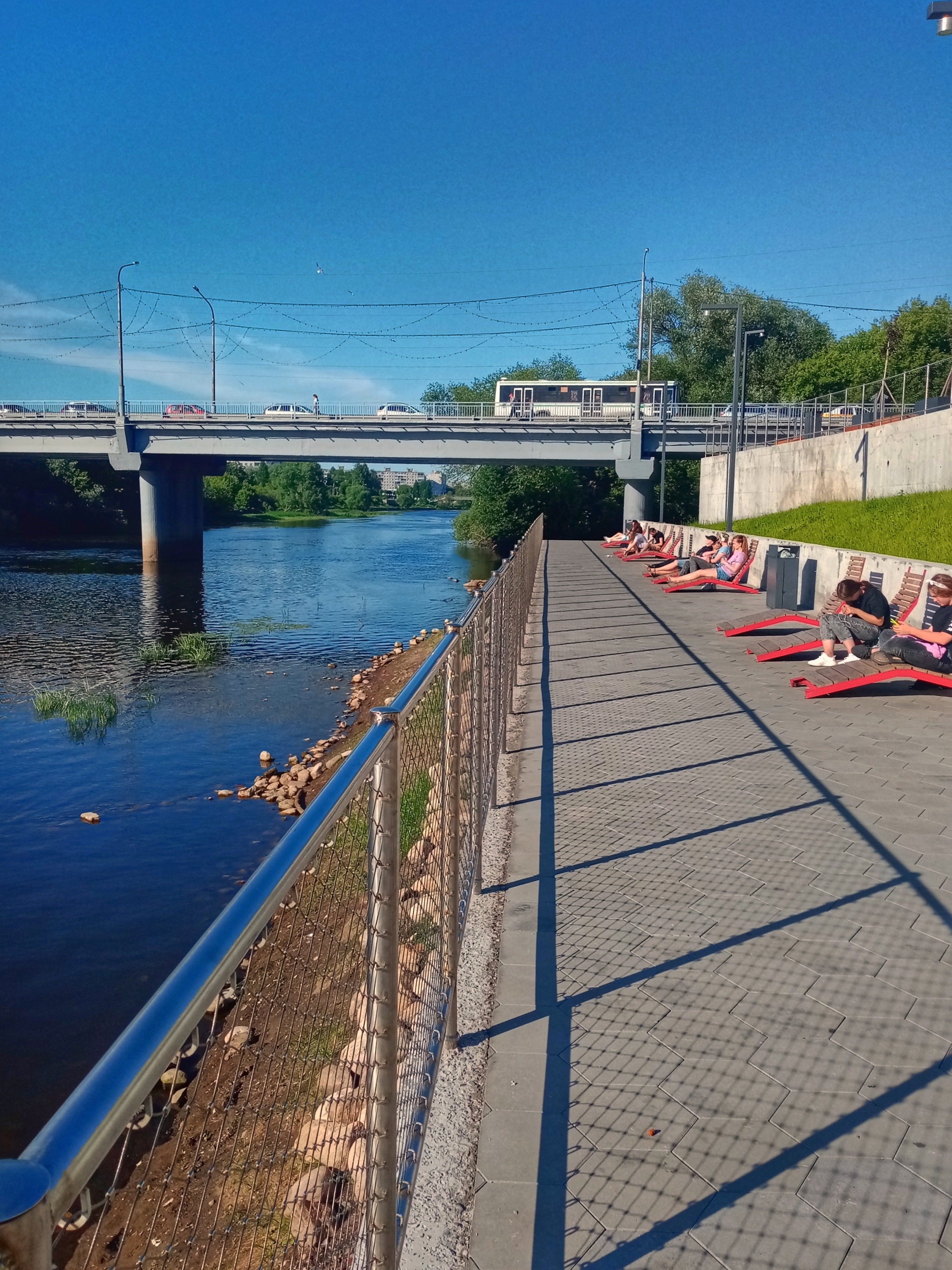 Embankment - My, Mobile photography, Embankment, Orekhovo-Zuevo, The street, Heat