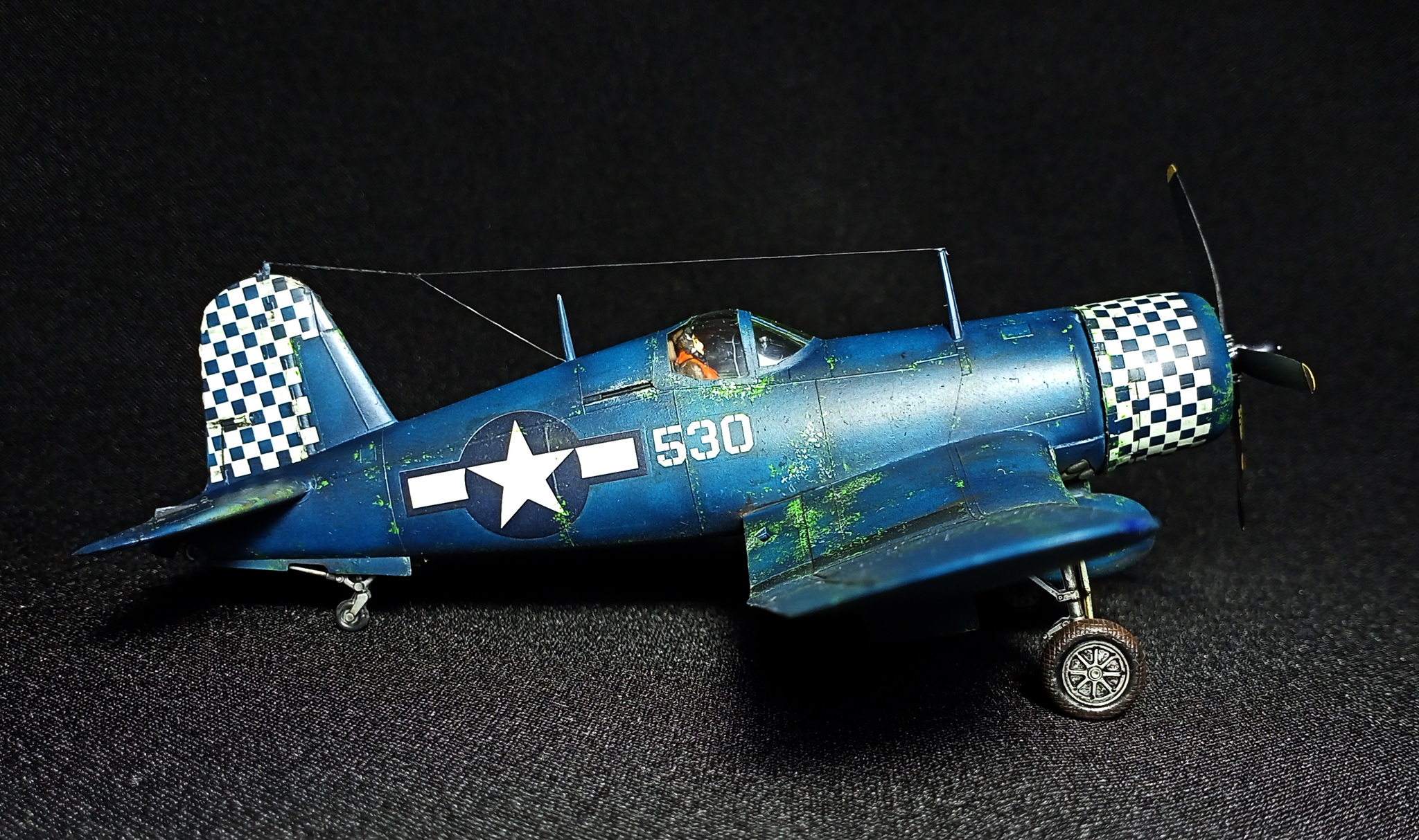 Pirate of the air ocean. - Longpost, Video, Carrier-based aviation, Fighter, USA, Collecting, Collection, Scale model, The Second World War, Airplane, Story, Aviation, Needlework without process, With your own hands, Miniature, Hobby, Aircraft modeling, Prefabricated model, Stand modeling, Modeling, My