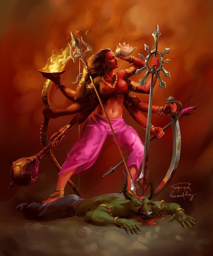 Not crazy pictures of Hindu gods - Painting, Hinduism, God, Beautiful, Longpost