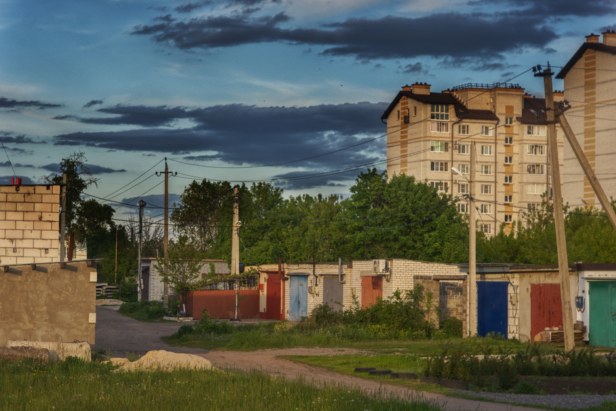 Garages - My, The photo, Landscape, Garage, Clouds, Beginning photographer, Sony nex5