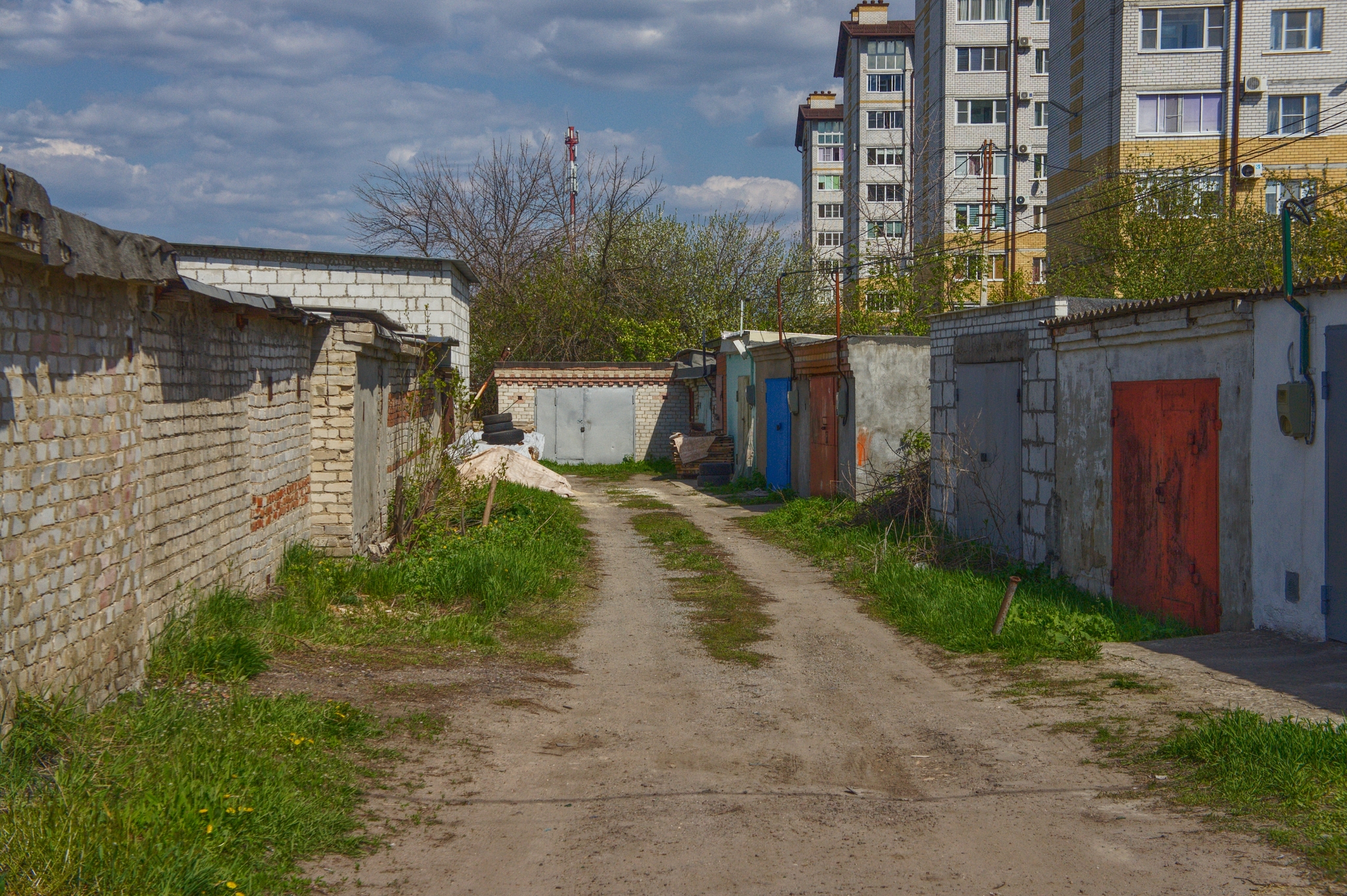 Garages - My, The photo, Landscape, Garage, Clouds, Beginning photographer, Sony nex5