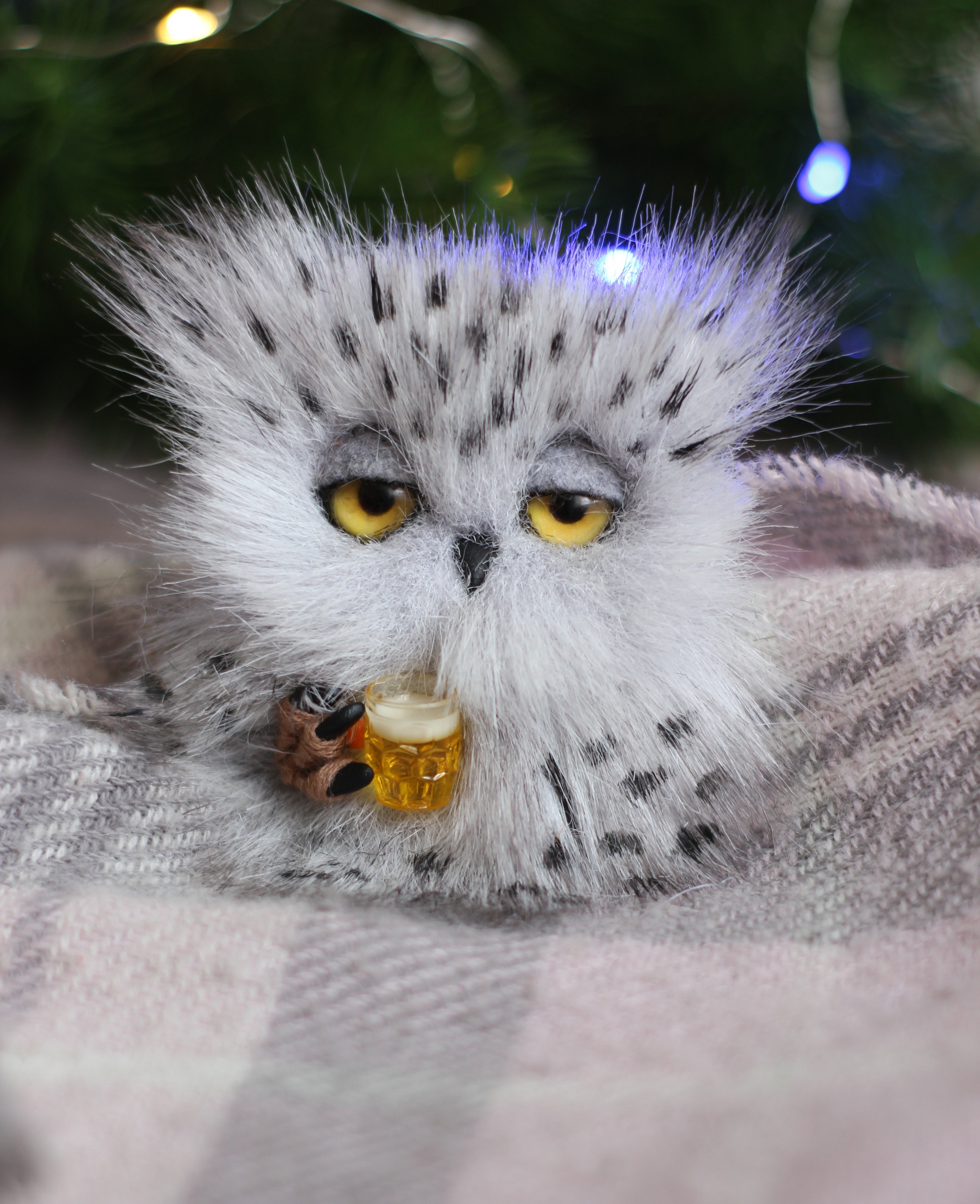 sleepy owls - My, Handmade, Needlework without process, Owl, Keychain, Brooch, , Longpost