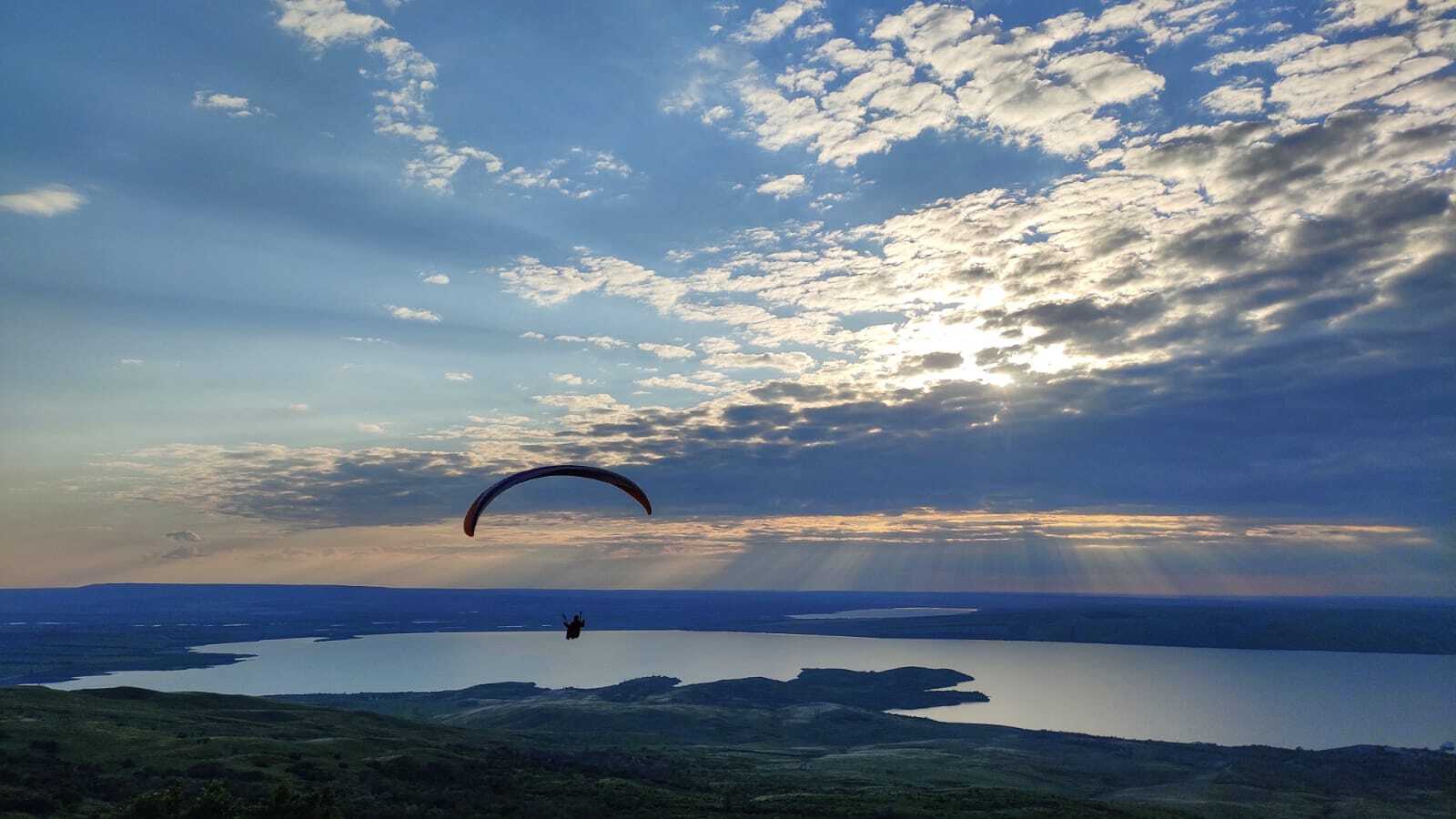 On the Sunset - Paragliding, Mobile photography