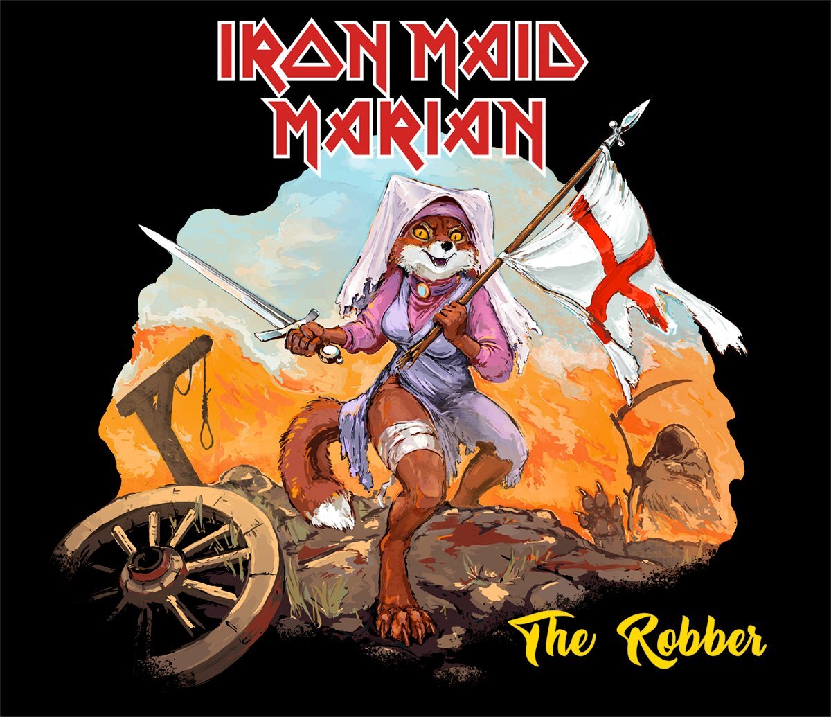 Iron Maid Marian - Фурри, Furry Fox, Дева Мэриан, Iron Maiden, Кроссовер, Юмор, Hotchkisstank, Арт, Furry Art