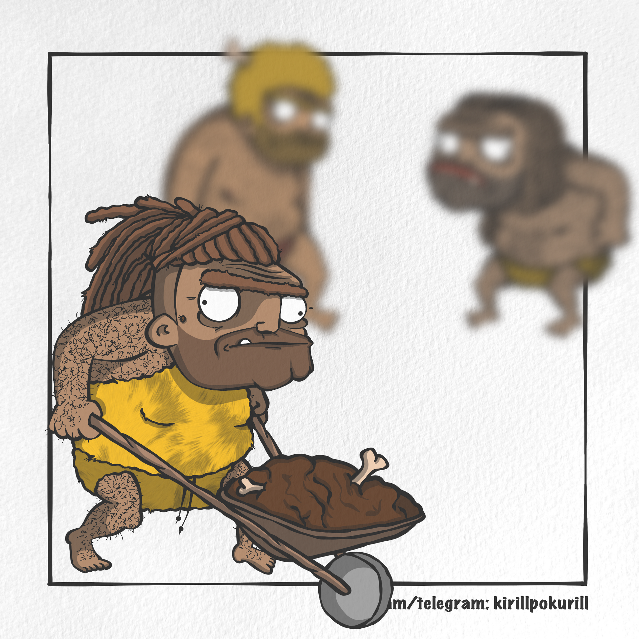 It used to be better... - My, Procreate, Humor, Painting, Beginner artist, Illustrations, Web comic, Author's comic, Characters (edit), Ancient people, Stone Age, Primitive people, Australopithecus, Neanderthal, Longpost