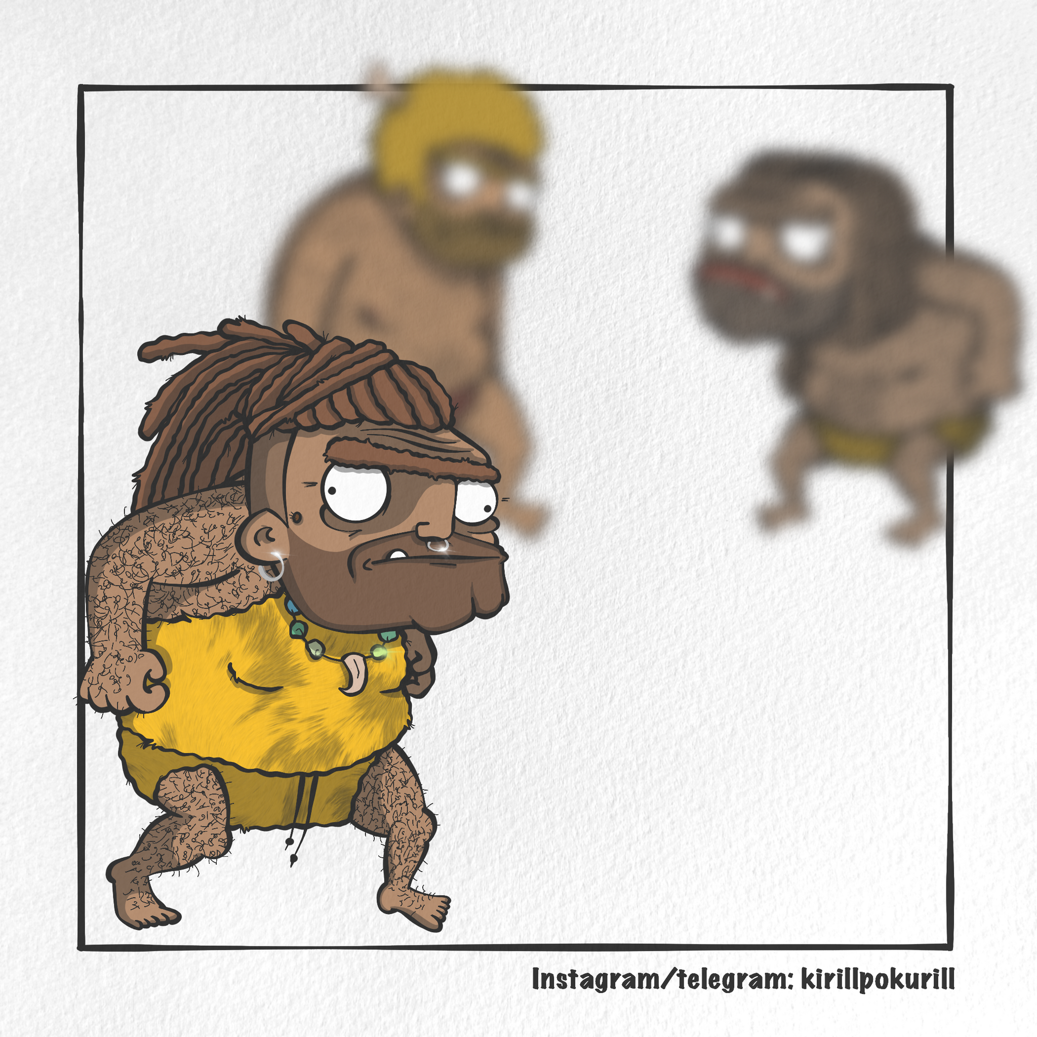 It used to be better... - My, Procreate, Humor, Painting, Beginner artist, Illustrations, Web comic, Author's comic, Characters (edit), Ancient people, Stone Age, Primitive people, Australopithecus, Neanderthal, Longpost