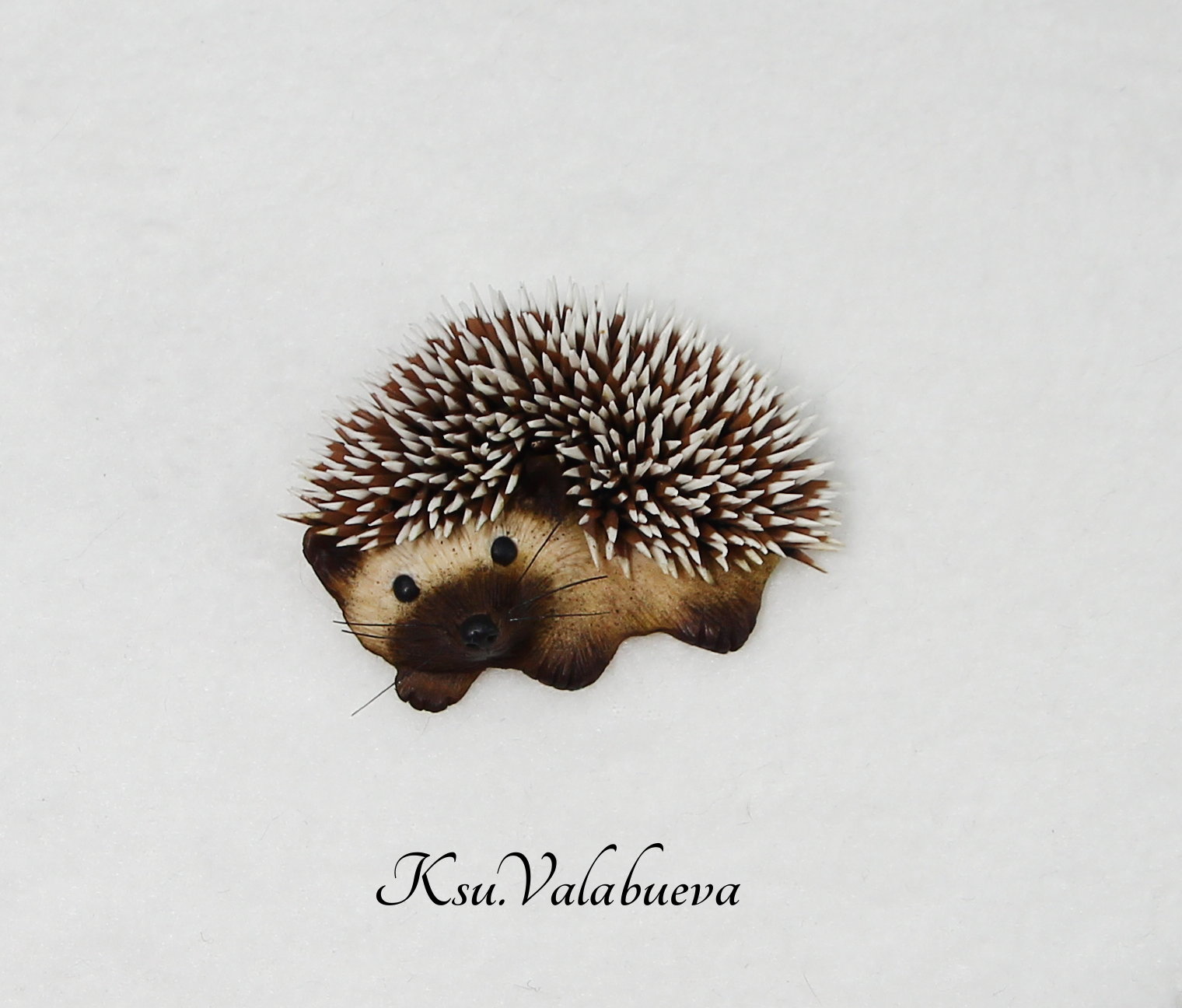 Brooch Prickly Hedgehog - My, Polymer clay, Hedgehog, Brooch, Handmade, Needlework without process, Needlework, With your own hands, Milota, Longpost