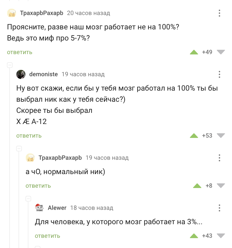 Когнитивные способности среднего пикабушника - Комментарии на Пикабу, Комментарии, Юмор, Скриншот, Мозг