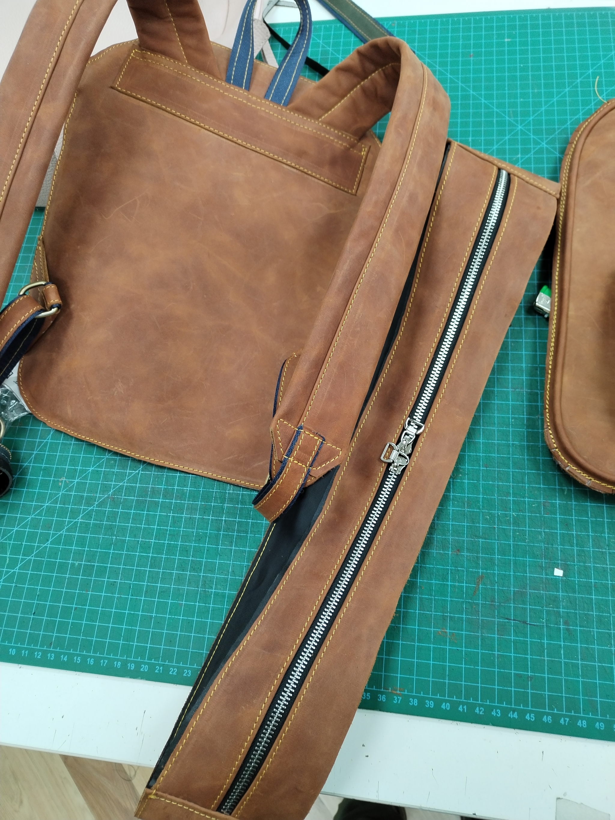 Sewing on a typewriter, or how I took such a step - My, Leather, Backpack, I share, Handmade, Leather products, Crazy Horse, Longpost