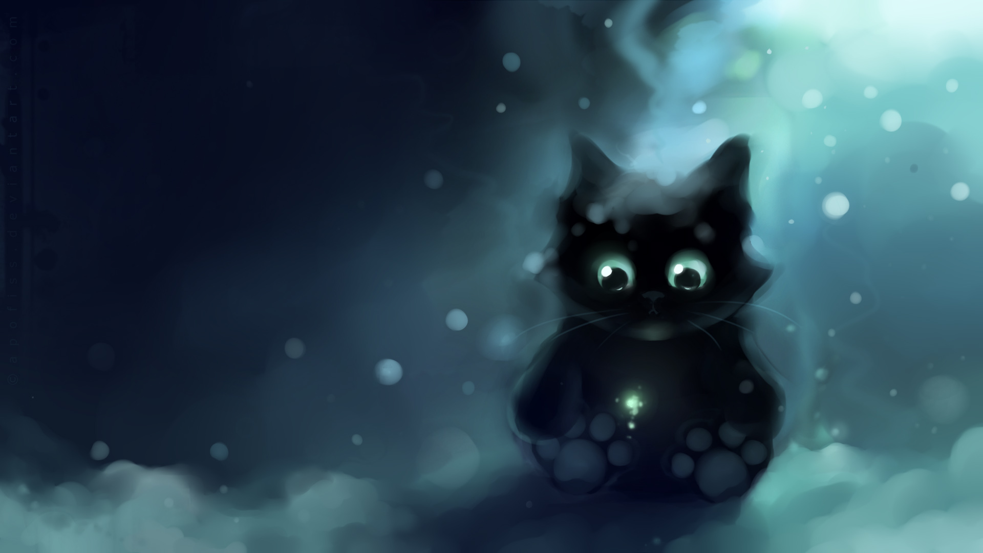 Cute animals - Art, Milota, Panda, Kittens, Black cat, Harry Potter and the Deathly Hallows, Raccoon, Little Red Riding Hood, Peacock, Owl, Red panda, Desktop wallpaper, Apofiss, Longpost