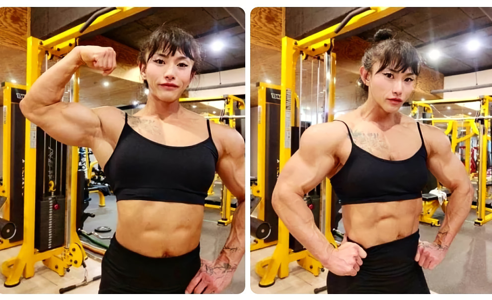 Kim Ji-Hyun (@chunri kim) - NSFW, Strong girl, Sleep-Sleep, Extreme muscles, Asian, Girls, The photo, Sports girls, Body-building, Bodybuilders, Video, Vertical video, Longpost, Kim ji-hyun