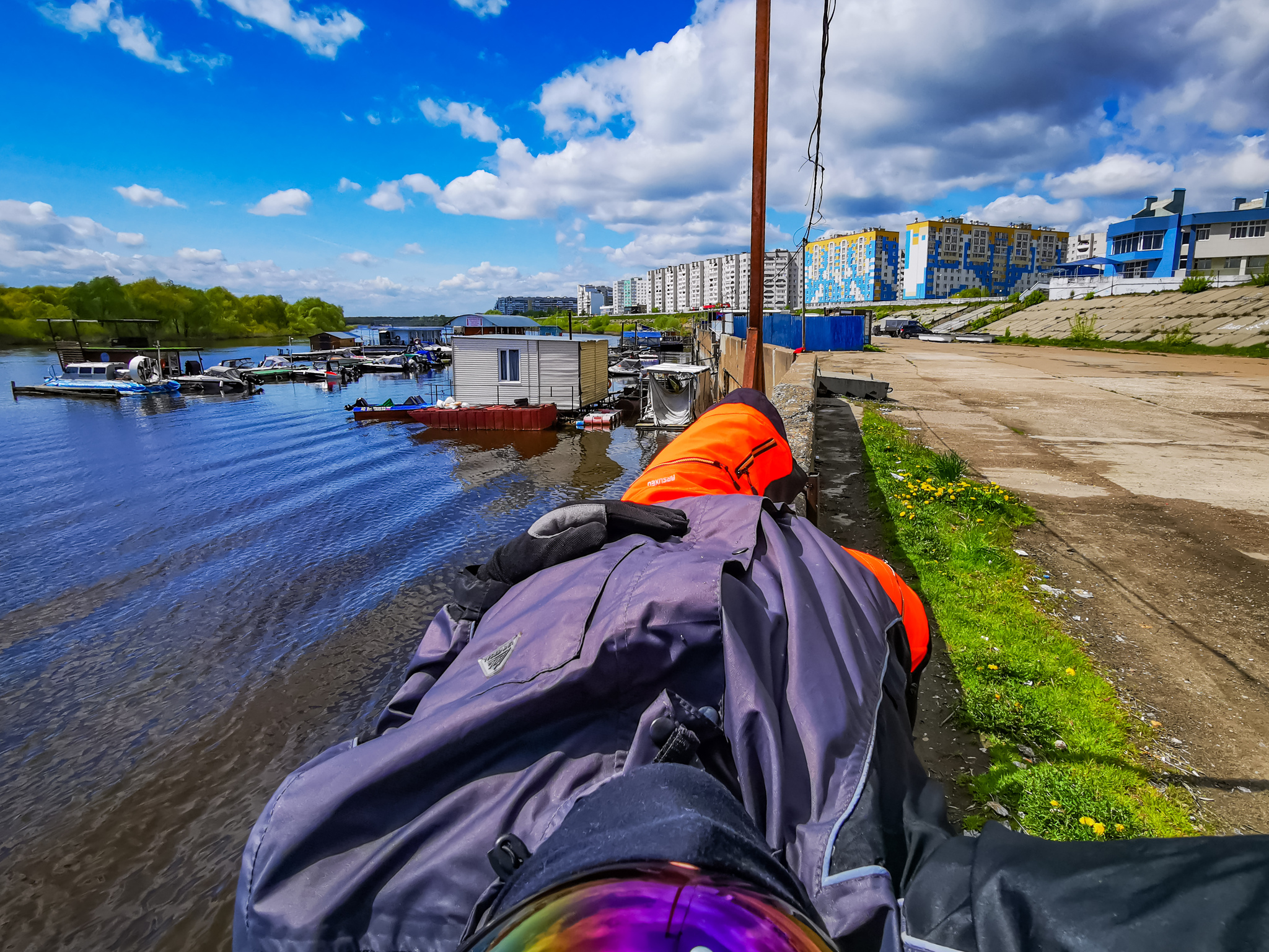 Городское-прогулочное - Моё, Утро, Фотография, Город, Велосипед, Река, Набережная, Длиннопост