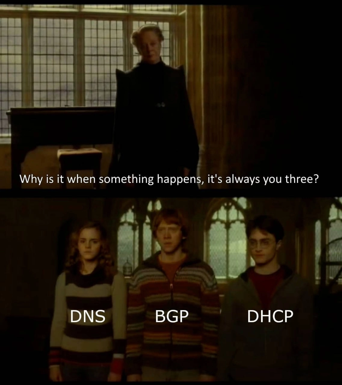 Always you... - IT, Humor, Harry Potter, Dhcp, DNS, networker, Picture with text