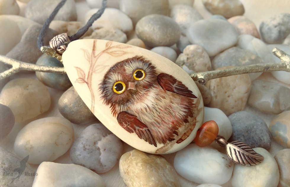 Pendant stones with cute patterns - Needlework without process, Pendant, Natural stones, Stone painting, Modern Art, Fox, Owl, Wolf, Unicorn, Deer, Alvia Alcedo, Longpost