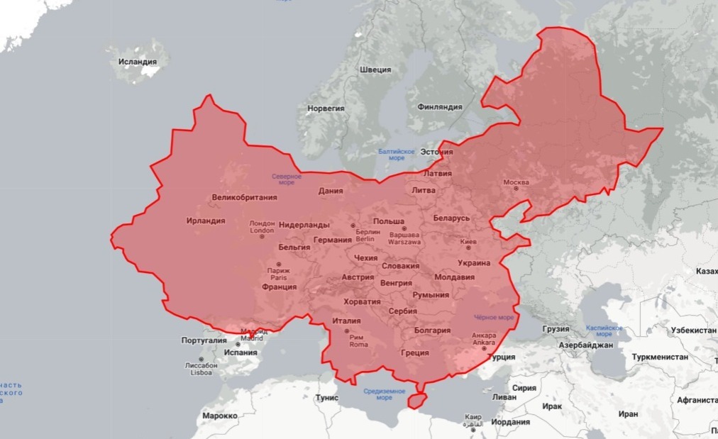 What would China look like in Europe? - China, Europe, Comparison, Statistics, Country, Cards