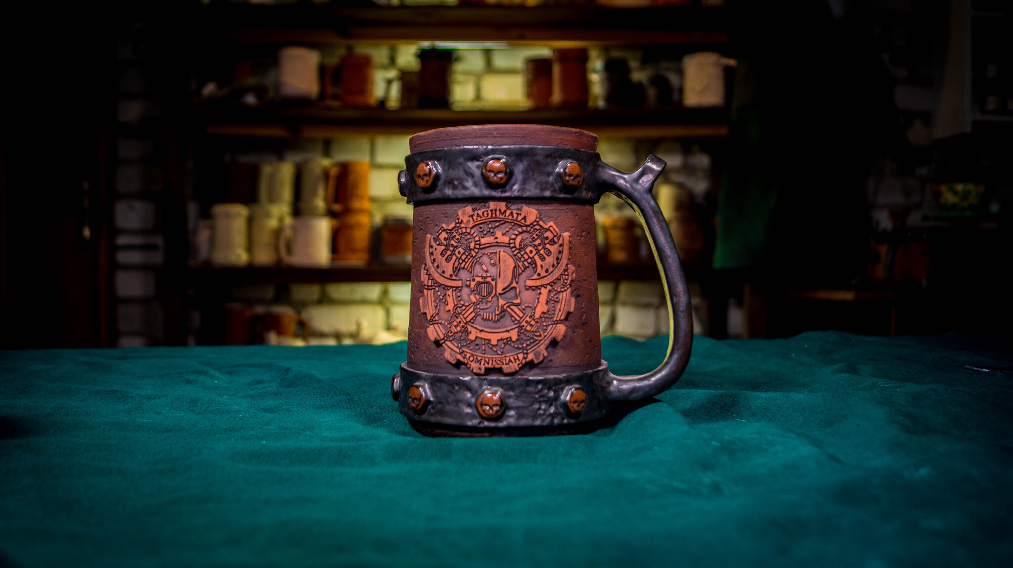 Cup - My, Skvorcraft, Кружки, Ceramics, Pottery, Cult of Mechanicus, Warhammer 40k