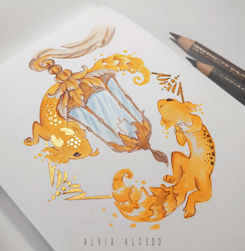 Cute dragons - Watercolor, Pencil drawing, Art, The Dragon, Alvia Alcedo, Rain, Flowers, Chanterelles, Ice cream, Red Ribes, Haku, Lamplighter, Emerald, Longpost