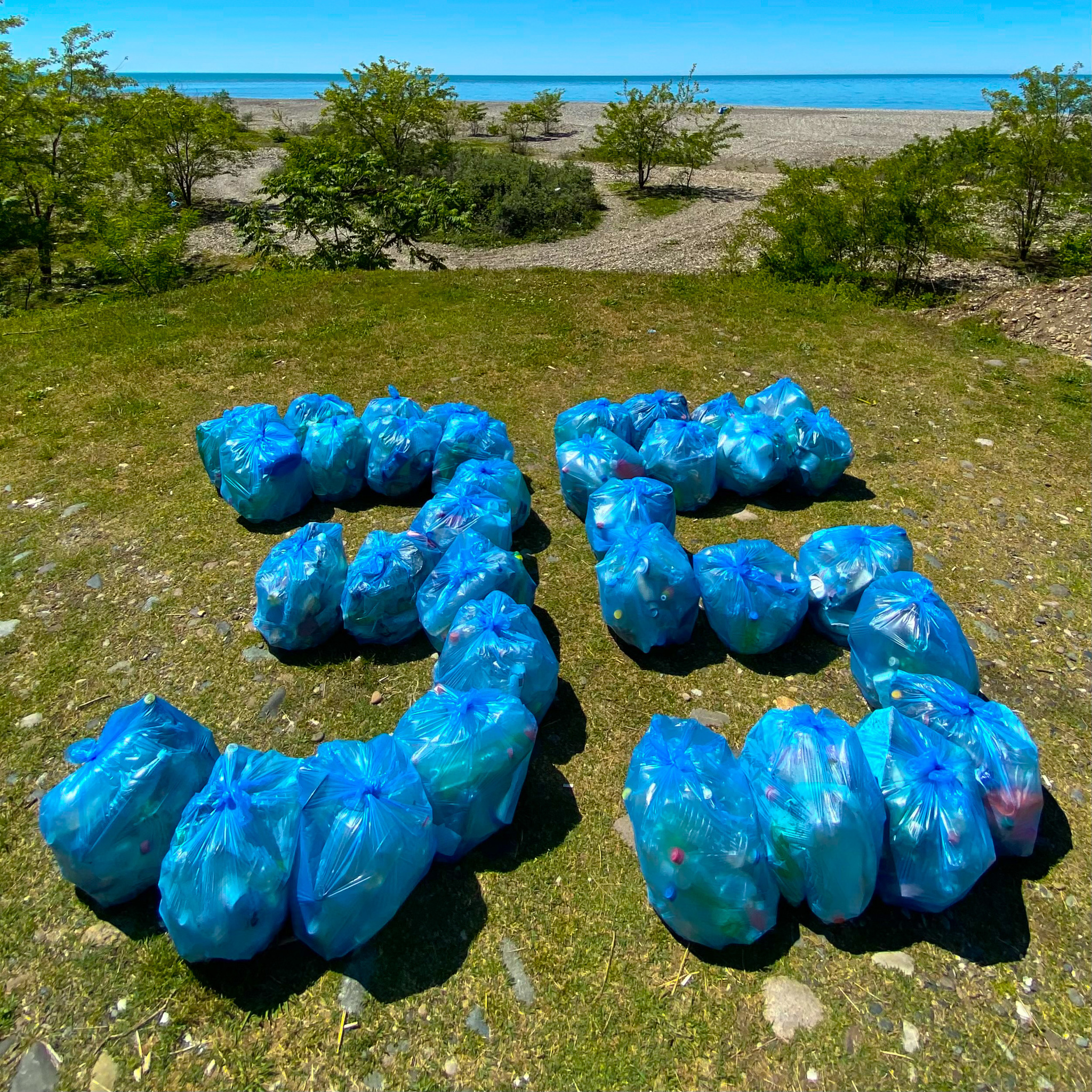 Collected 35 bags of garbage in honor of his 35th birthday - My, Chistoman, Cleaning, Garbage, Batumi, Georgia, Longpost