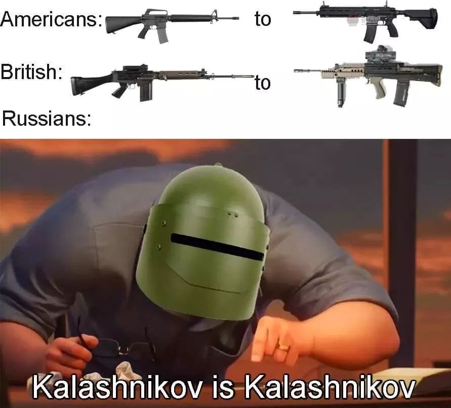 AK is AK - Weapon, Kalashnikov assault rifle, Russia, Picture with text