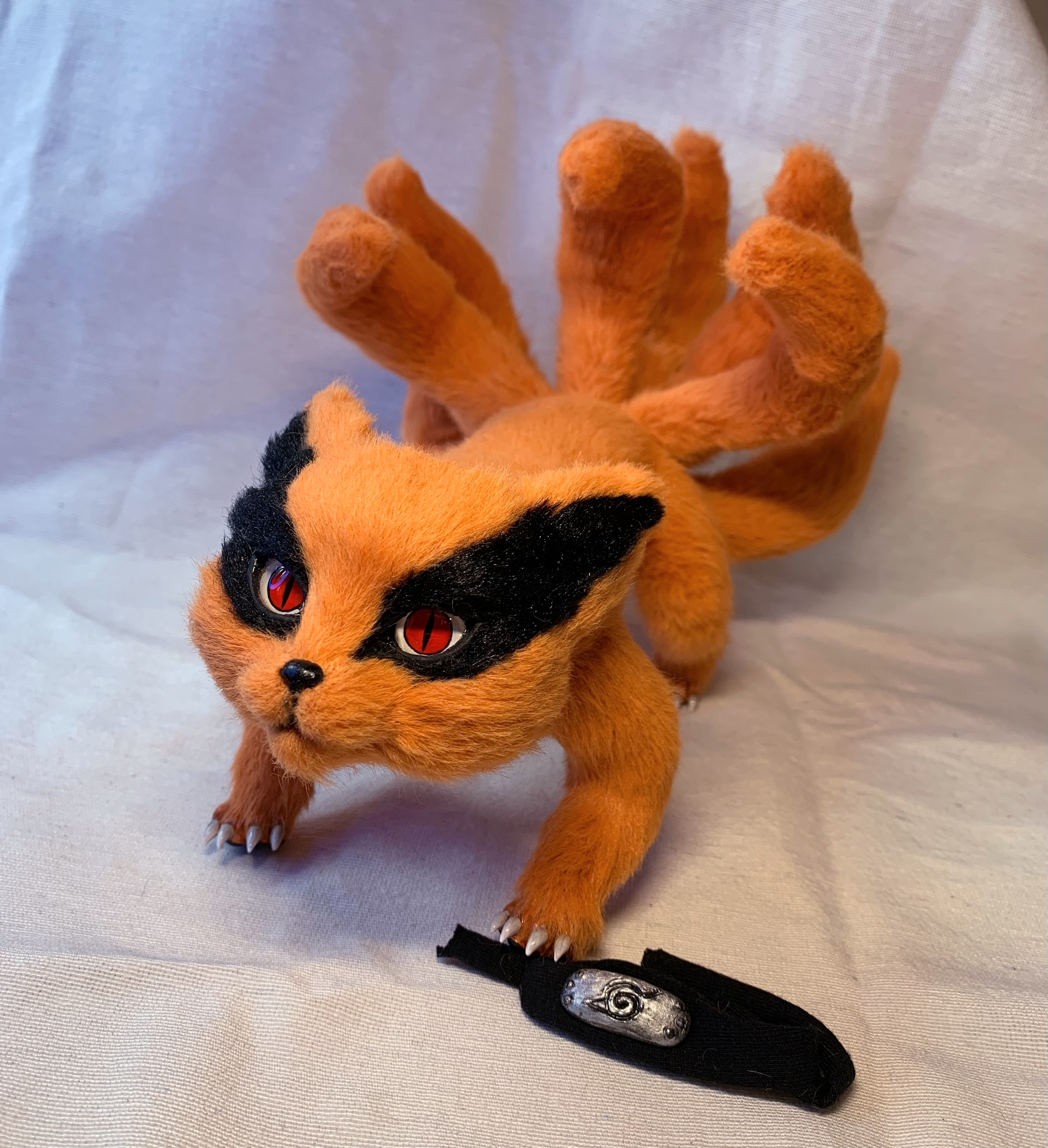 Little Kurama from Naruto - My, Nine-tailed fox, Naruto, Author's toy, Polymer clay, Лепка, Collecting, Anime, Sasuke Uchiha, Sharingan, Video, Vertical video, Longpost, Needlework without process