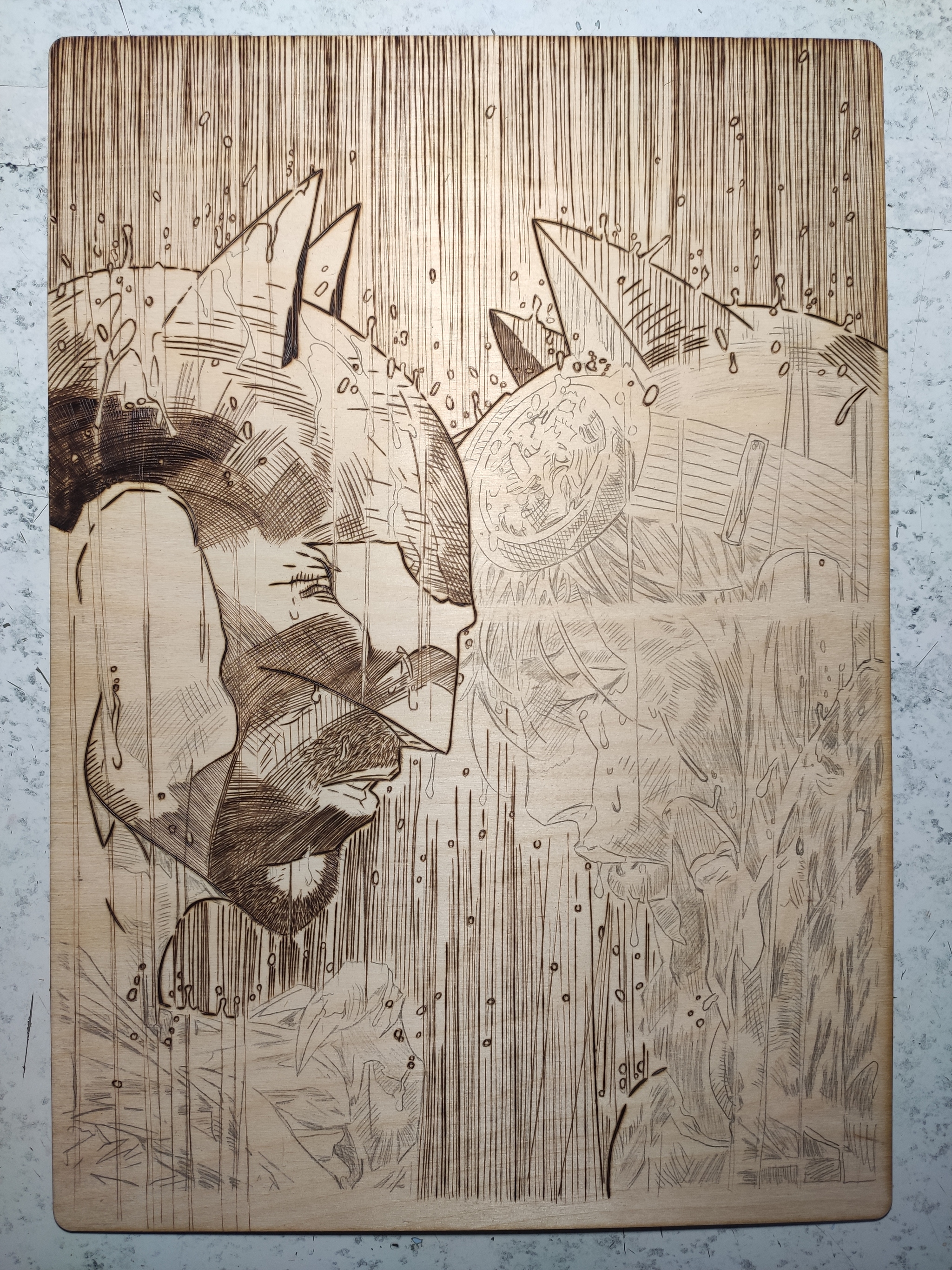 Woodburning - My, Pyrography, Needlework with process, Art, With your own hands, Painting, Friday tag is mine, Batman, Catwoman, Dc comics, Needlework, Longpost