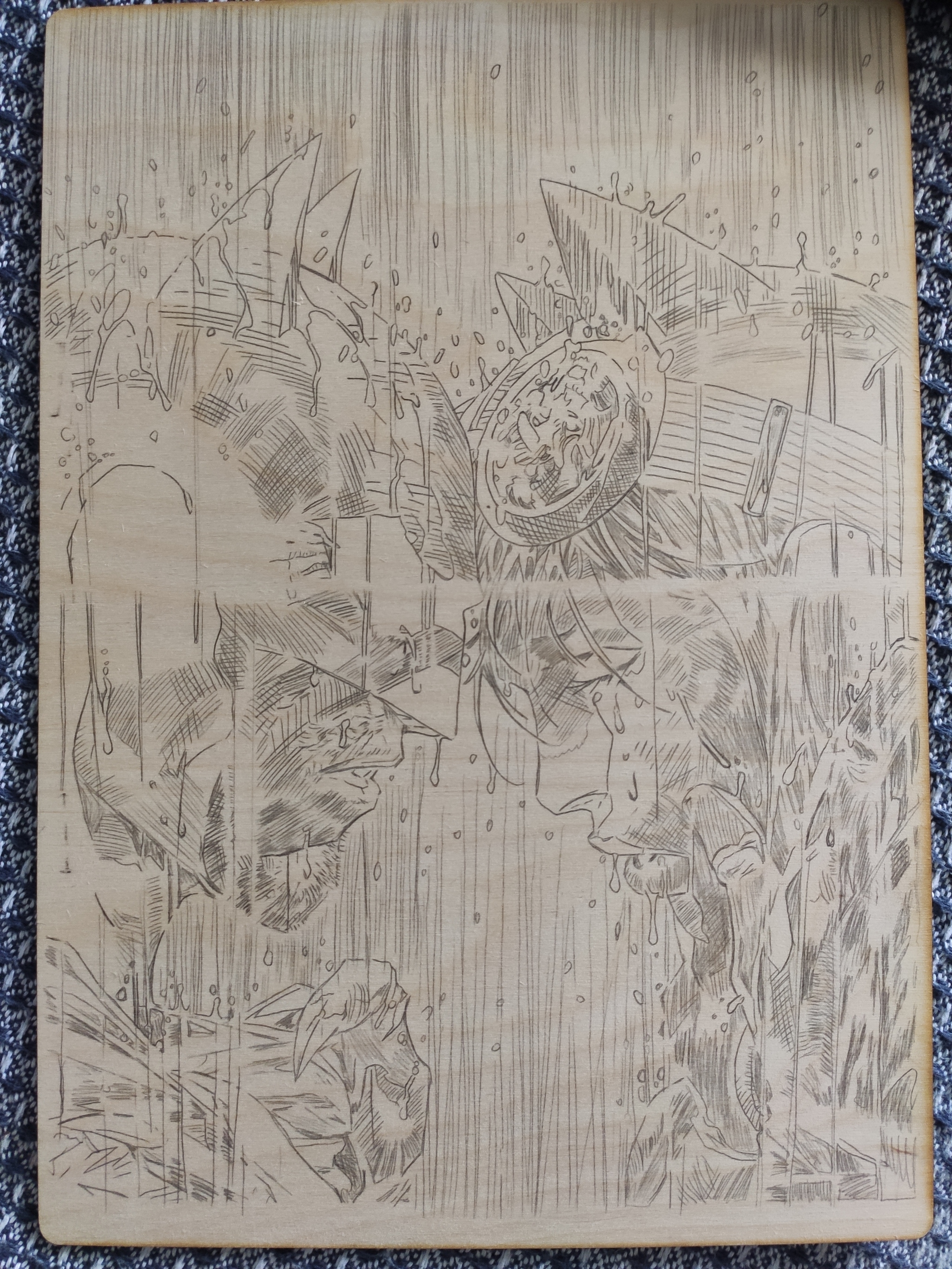 Woodburning - My, Pyrography, Needlework with process, Art, With your own hands, Painting, Friday tag is mine, Batman, Catwoman, Dc comics, Needlework, Longpost