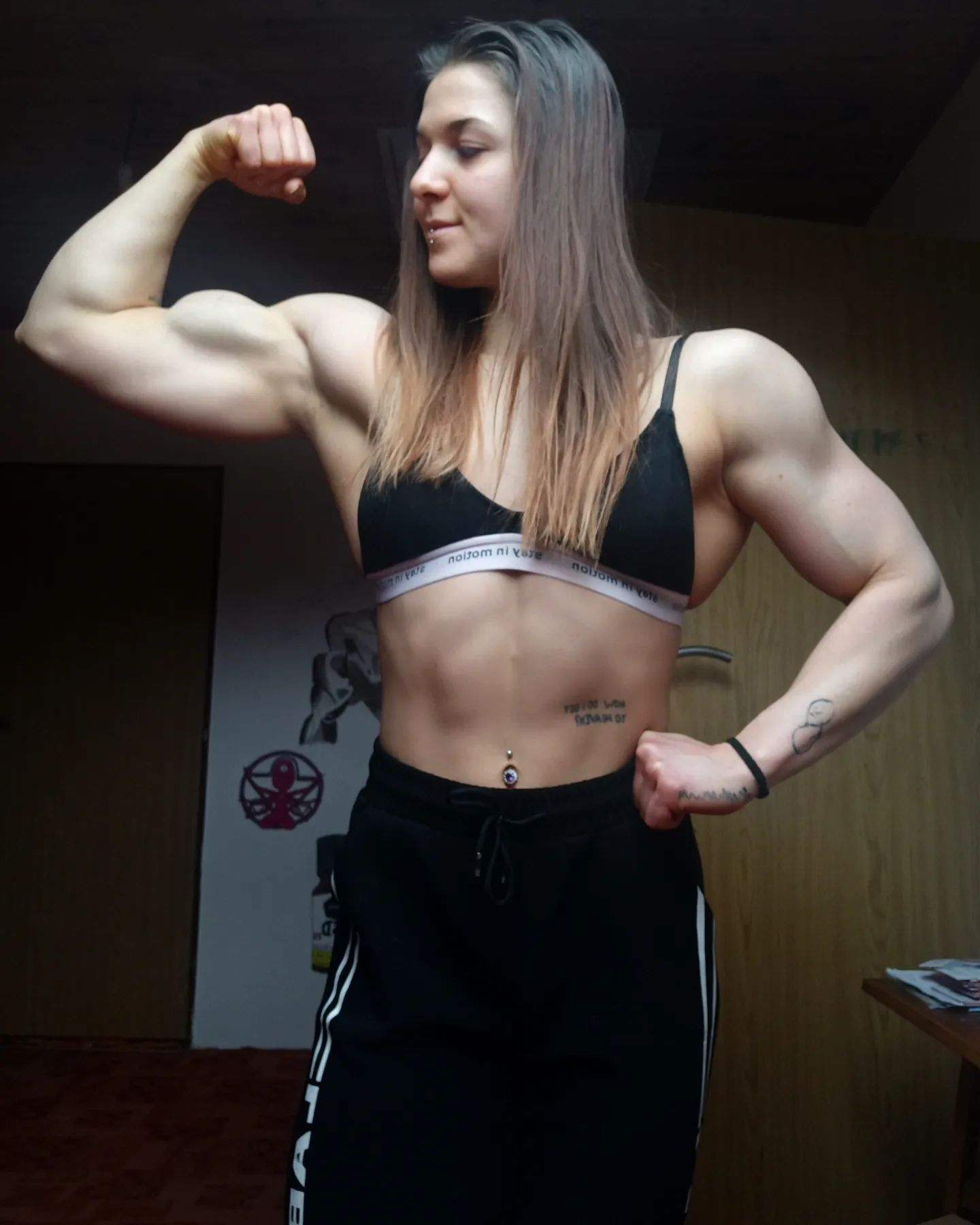 Gabriela Anna Hejna - Girls, Sports girls, Bodybuilders, Strong girl, Body-building, Fitness, Press, Girl with tattoo, Body Fitness, Video, Vertical video, Soundless, Longpost