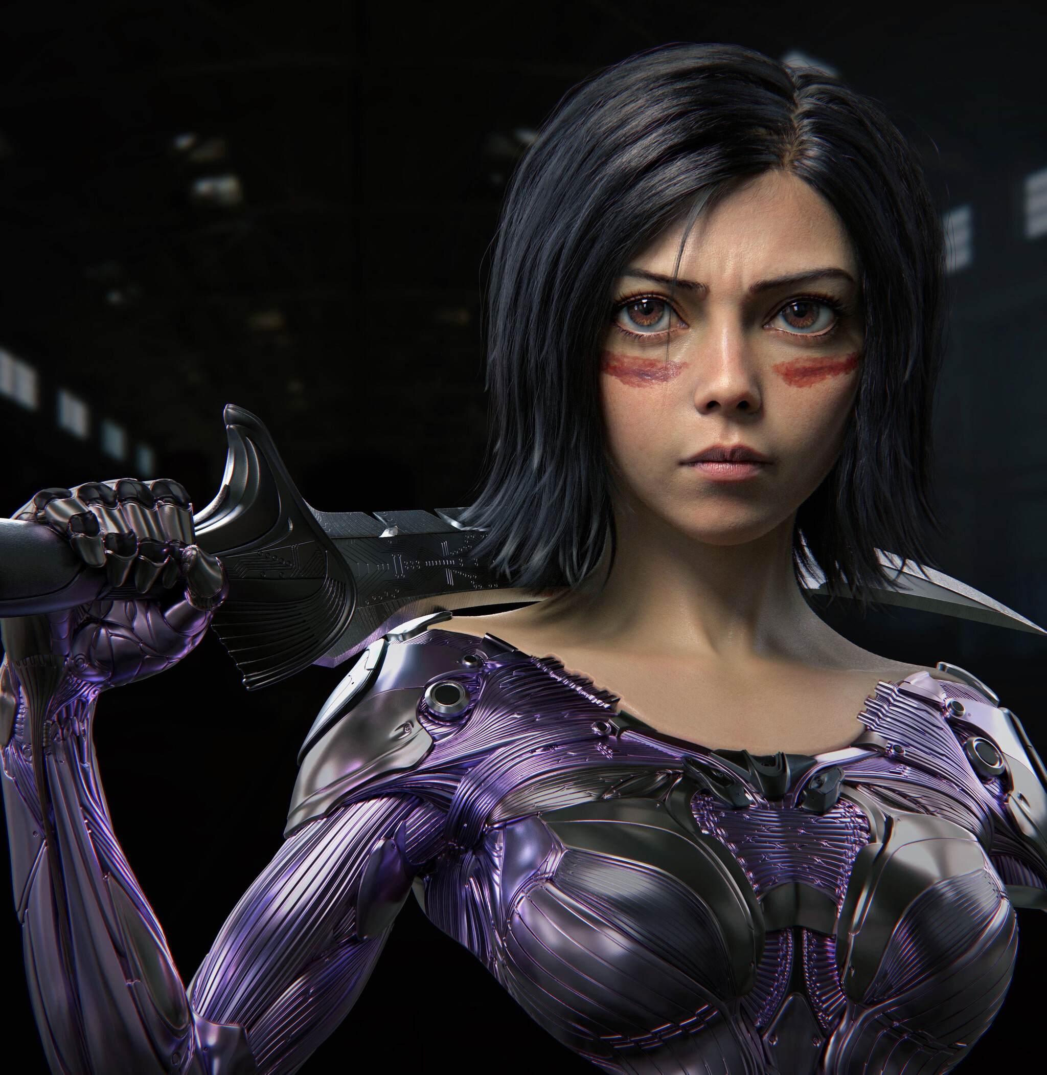 Alita & Doctor Strange. Two bust 1:1 - Art, Artstation, 3D modeling, Bust, Alita: Battle Angel, Doctor Strange, Girls, Men, 3D, Longpost