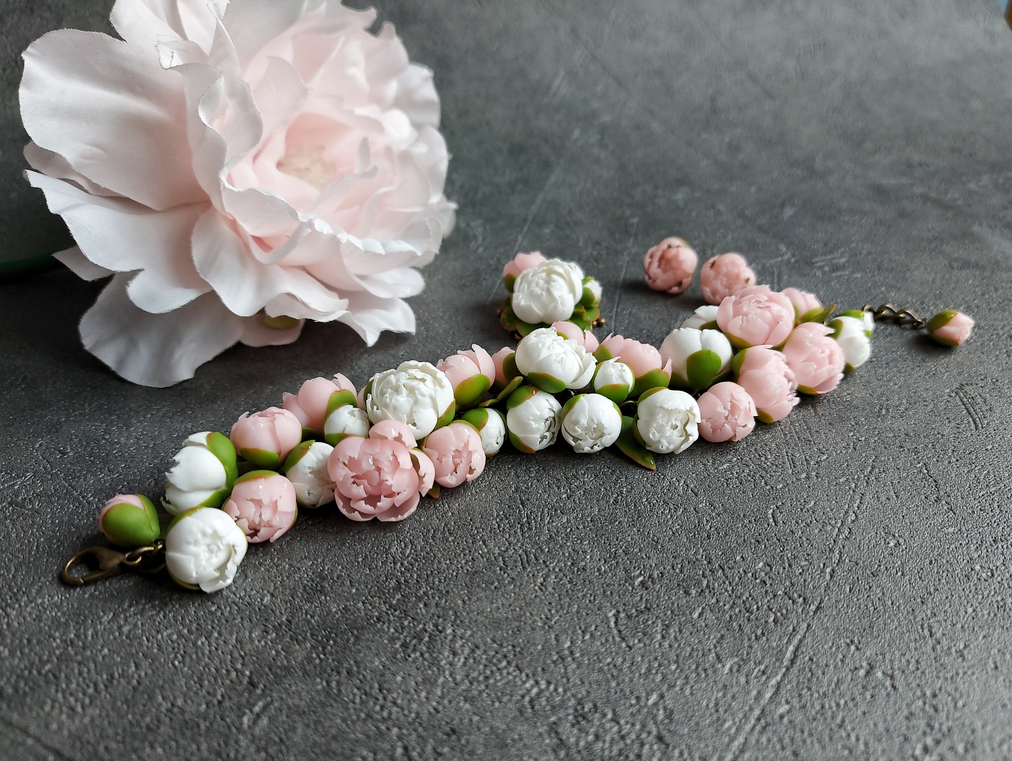 A little peony-berry :) - My, Polymer clay, Flowers, Creation, Handmade, With your own hands, Longpost