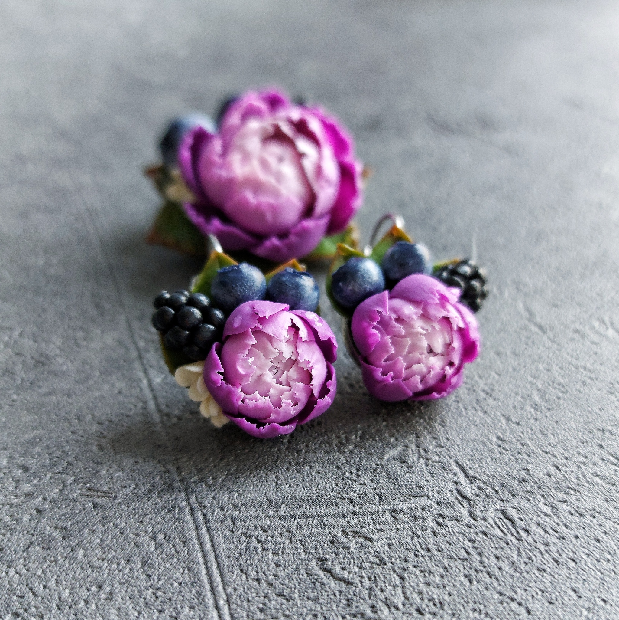 A little peony-berry :) - My, Polymer clay, Flowers, Creation, Handmade, With your own hands, Longpost