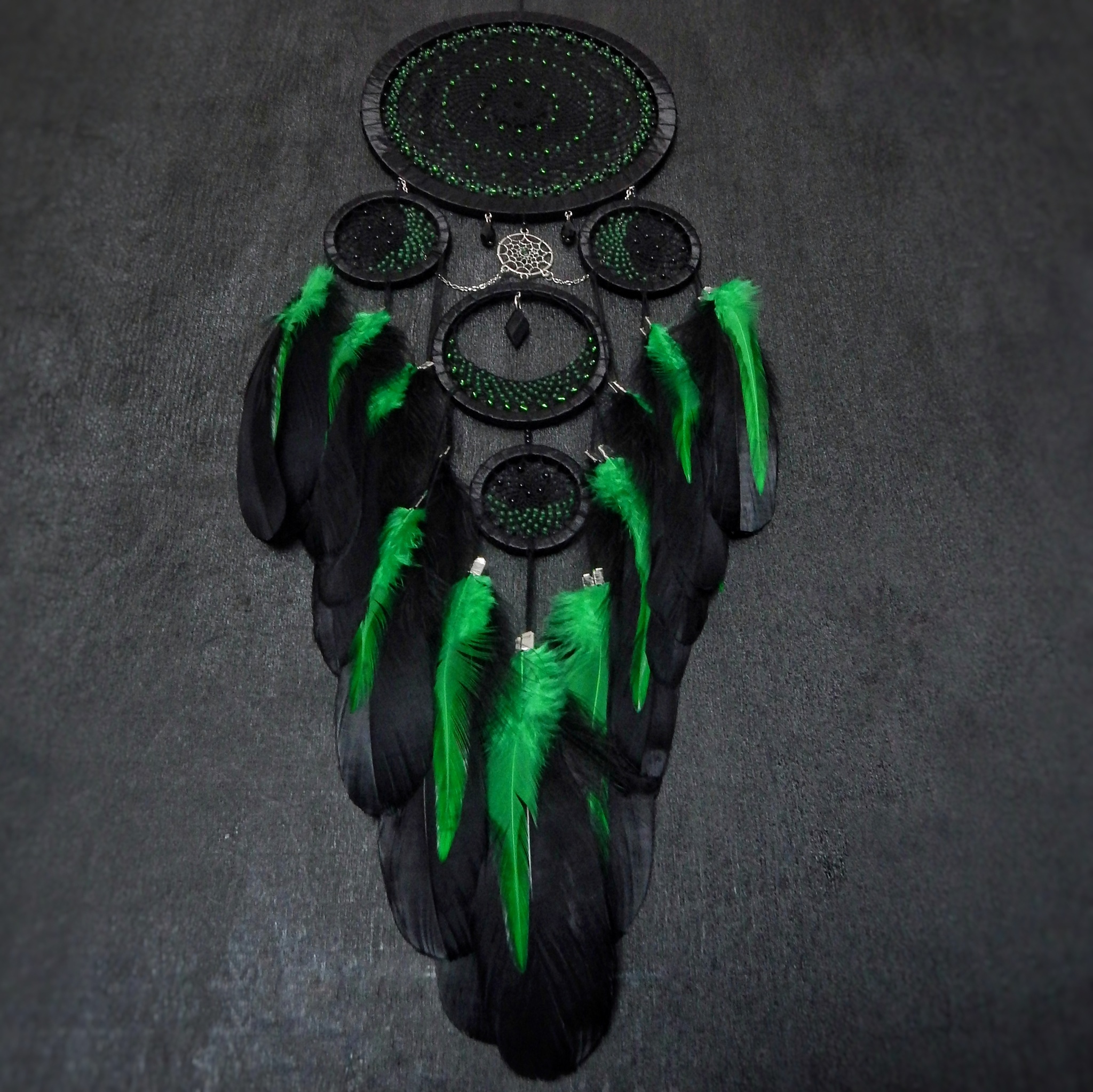 Dreamcatcher Scarab - My, Dreamcatcher, The photo, Indians, Feathers, Needlework, Needlework without process, Handmade, With your own hands, Hobby, Amulet, Esoterics, Amaranth, Gothic, Longpost