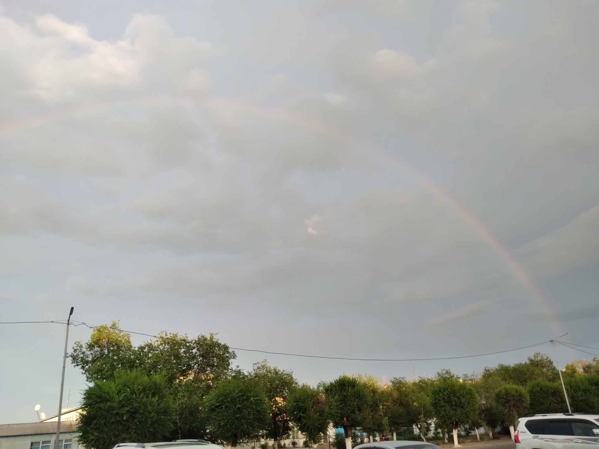 Rainbow from Kazakhstan - My, Rain, Clouds, Rainbow