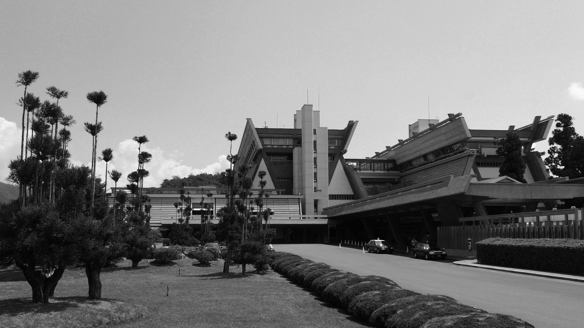 Kyoto International Conference Center (ICC Kyoto) - My, The photo, Japan, Kyoto, Black and white photo, Architecture, Travels, sights, Longpost