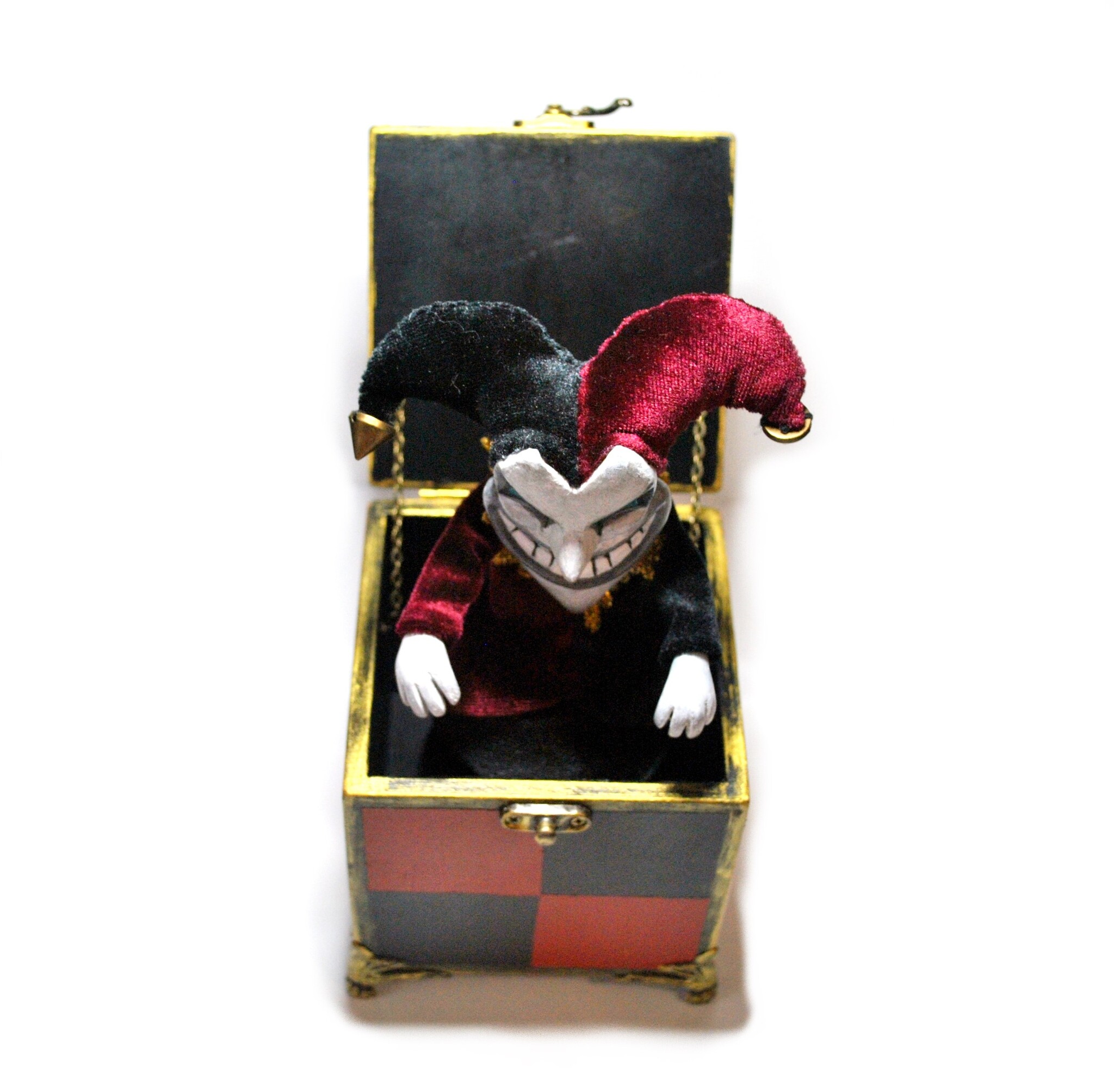 Box with Jester Shaco - My, Shaco, League of legends, Needlework without process, Handmade, Craft, Hobby, Figurines, Creation, Decor, Friday tag is mine, Longpost