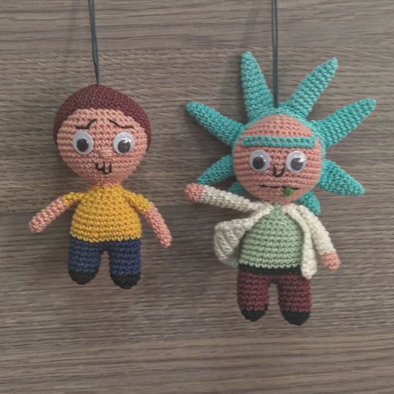 Amigurumi Rick and Morty - My, First post, Needlework without process, Amigurumi, Crochet, Needlework, Hobby, Longpost