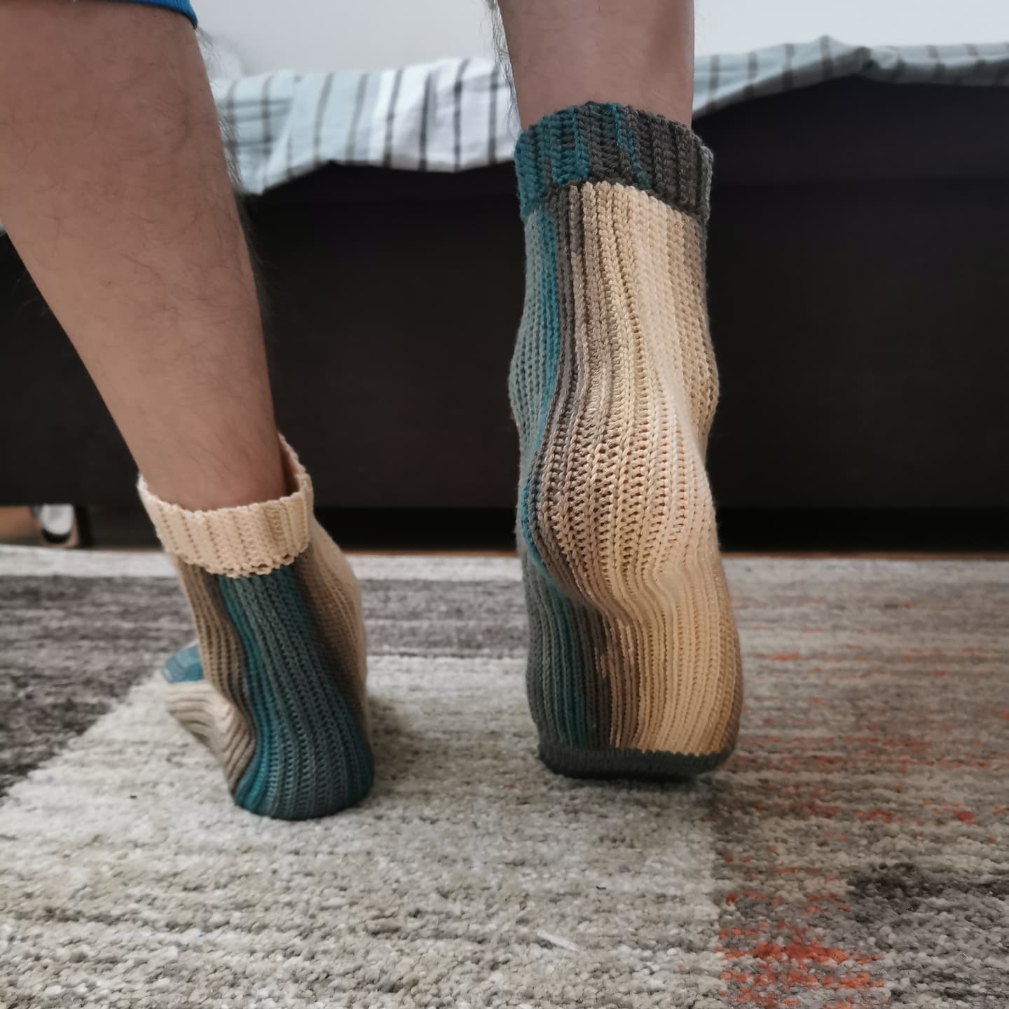 sock madness - My, Crochet, Needlework without process, Socks, Tunisian knitting, Longpost