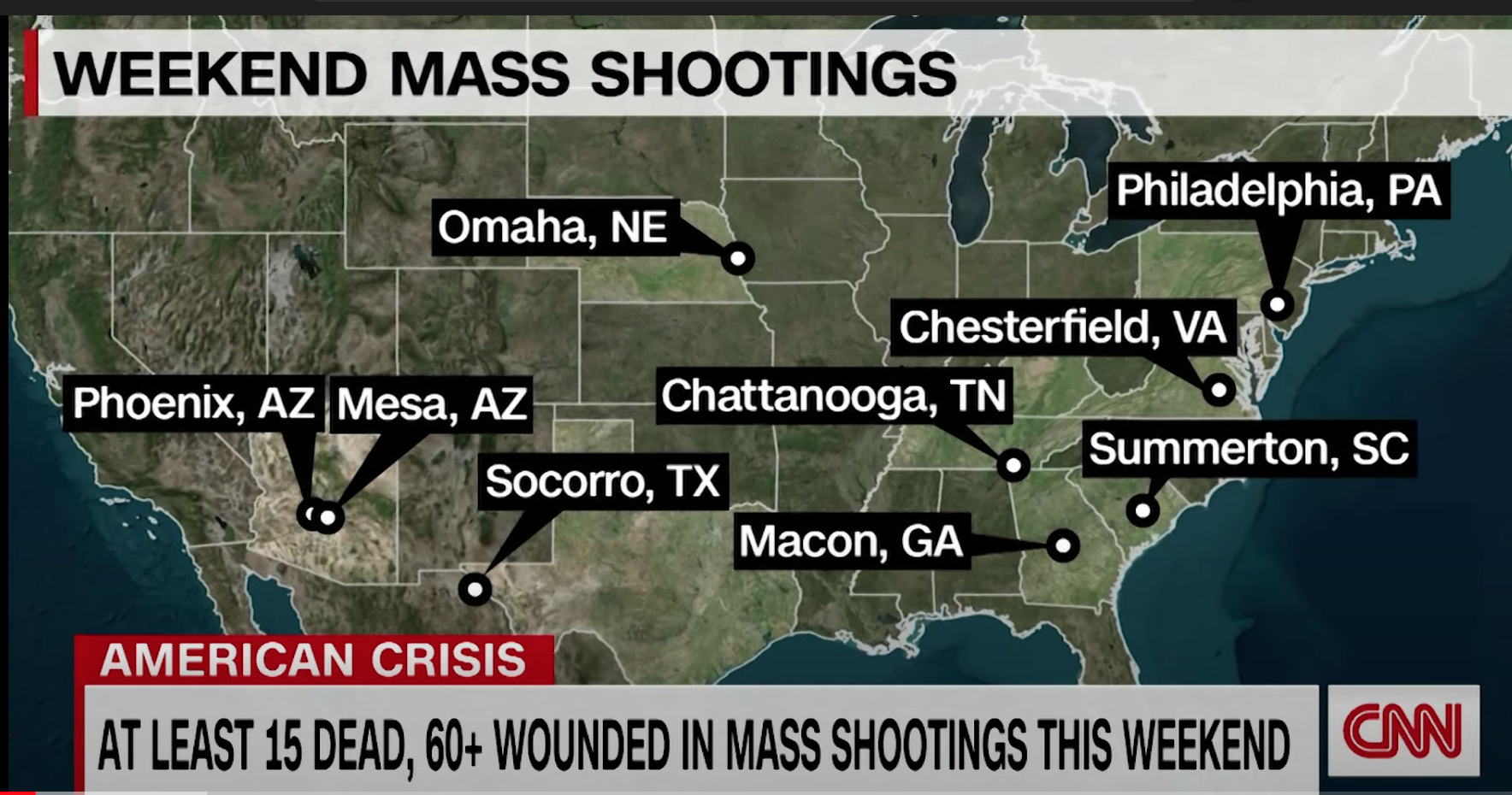 9 episodes of mass shooting in the US over the weekend - Shooting, USA, Video, Youtube