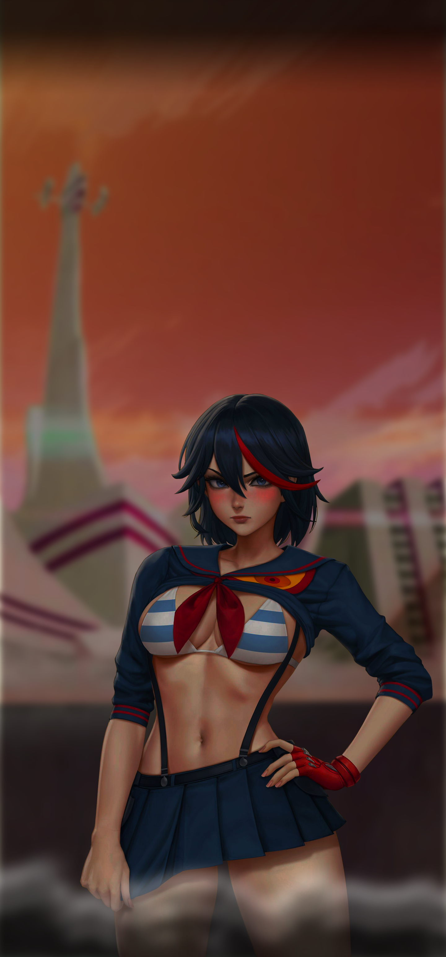 Фон на телефон #8 Matoi Ryuuko - NSFW, Арт, Аниме, Anime Art, Kill la Kill, Matoi Ryuuko, Underboob, Девушки, Эротика, Рисованная эротика, Нижнее белье, Чулки, Сиськи, Топлесс, Раздевание, Sciamano240, Обои на телефон, Длиннопост