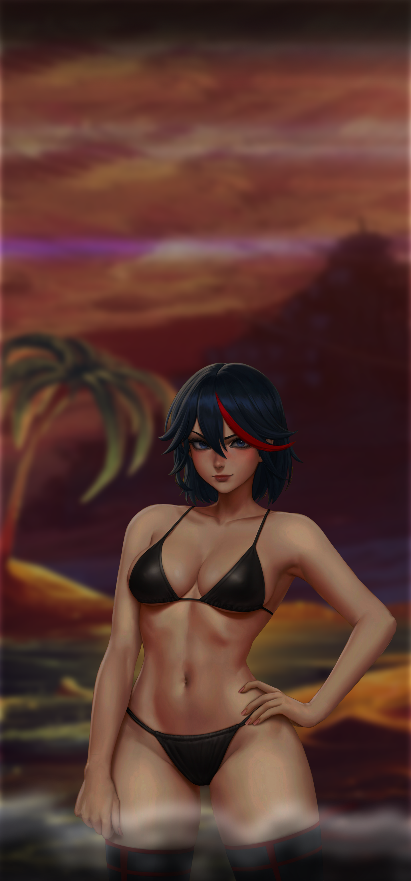 Фон на телефон #8 Matoi Ryuuko - NSFW, Арт, Аниме, Anime Art, Kill la Kill, Matoi Ryuuko, Underboob, Девушки, Эротика, Рисованная эротика, Нижнее белье, Чулки, Сиськи, Топлесс, Раздевание, Sciamano240, Обои на телефон, Длиннопост