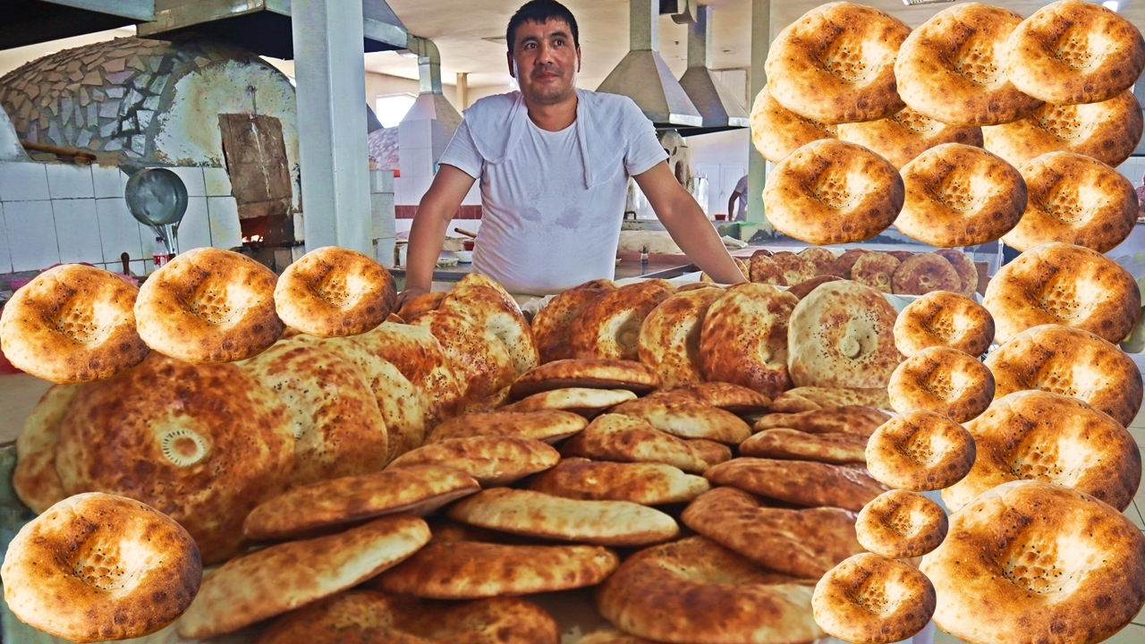 BAKE FACTORY 10 000 pieces per day Traditional Uzbek Flatbreads 16 tandoors! - My, Food, Bakery products, Tortillas, Uzbekistan, Yummy, Bread, Video, Youtube, Longpost
