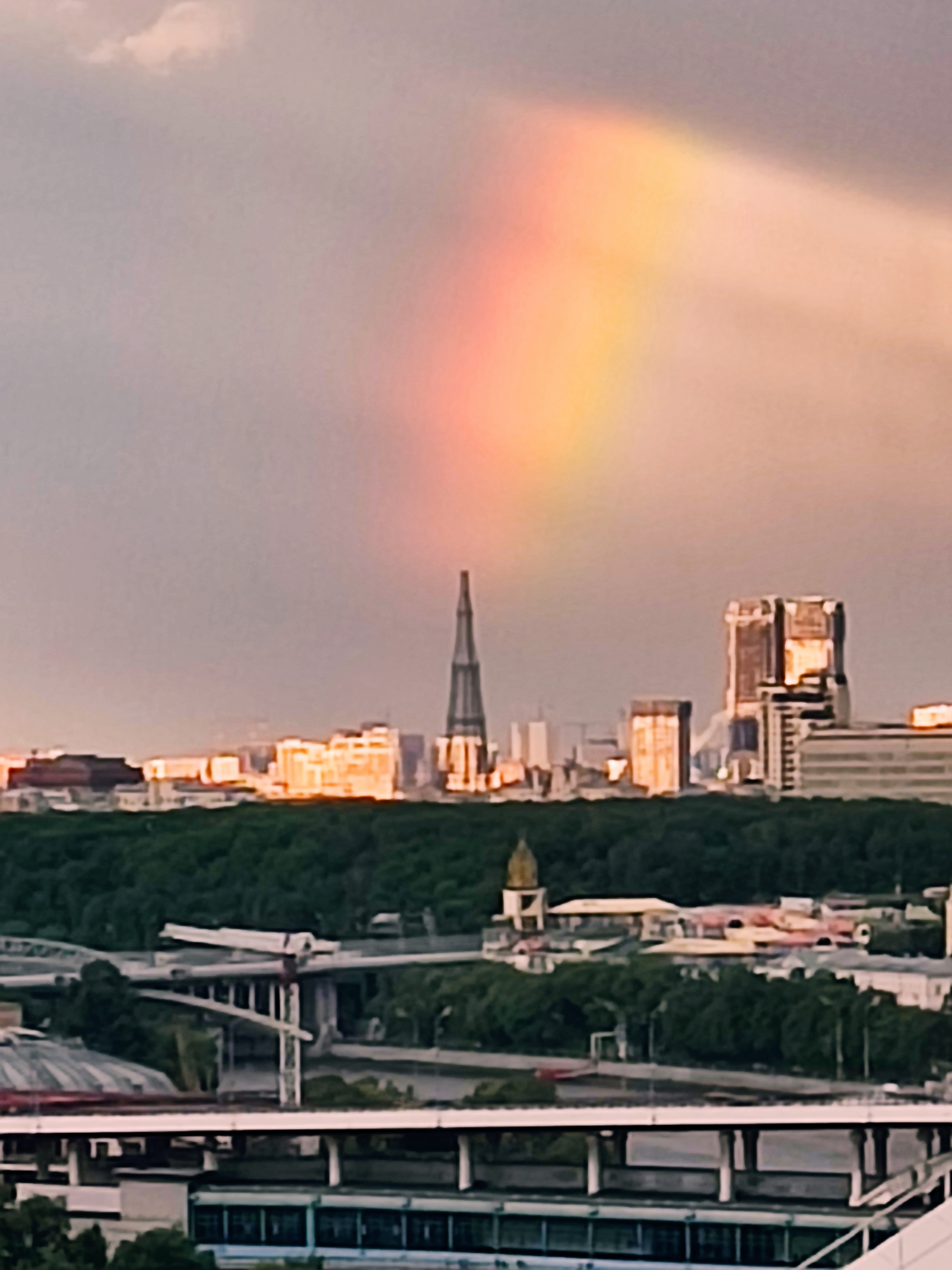 Rainbow over the Shukhov Tower - My, Rainbow, Moscow, City walk, The photo