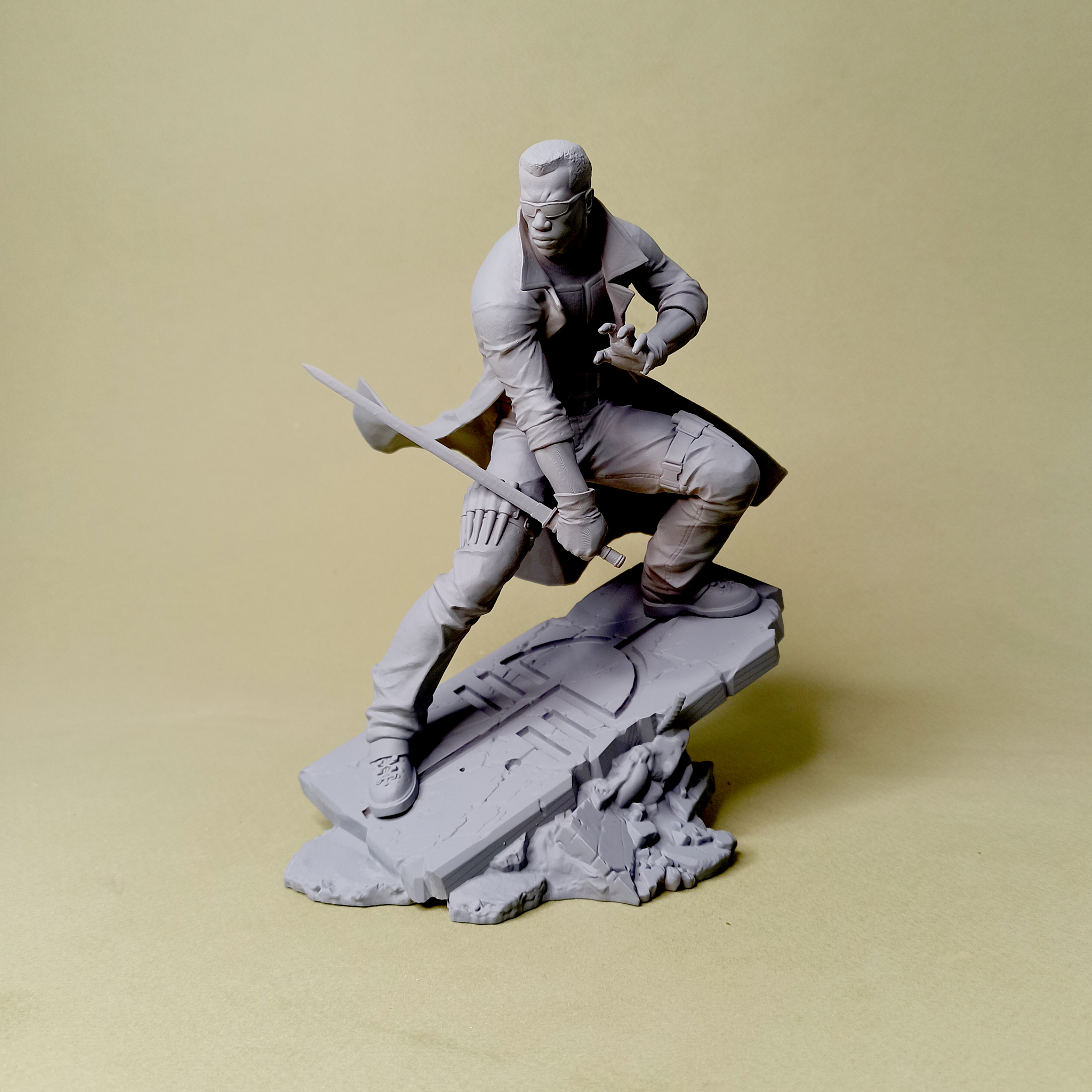 Blade - My, 3D печать, Miniature, Figurines, 3D, Vampires, Marvel, Wesley snipes, Blade, Photopolymer printing, Longpost